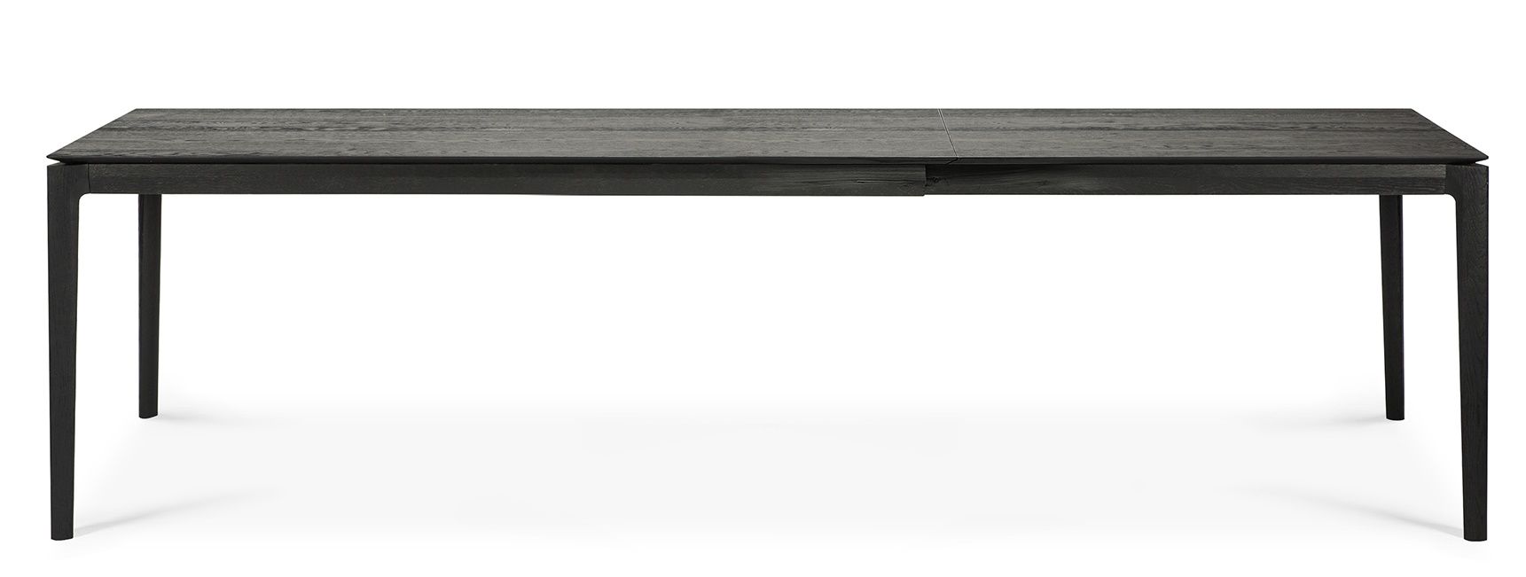 Bok Esstisch ausziehbar, rechteckig, Ethnicraft, Eiche schwarz, modernes Design für Esszimmer und Wohnbereich.