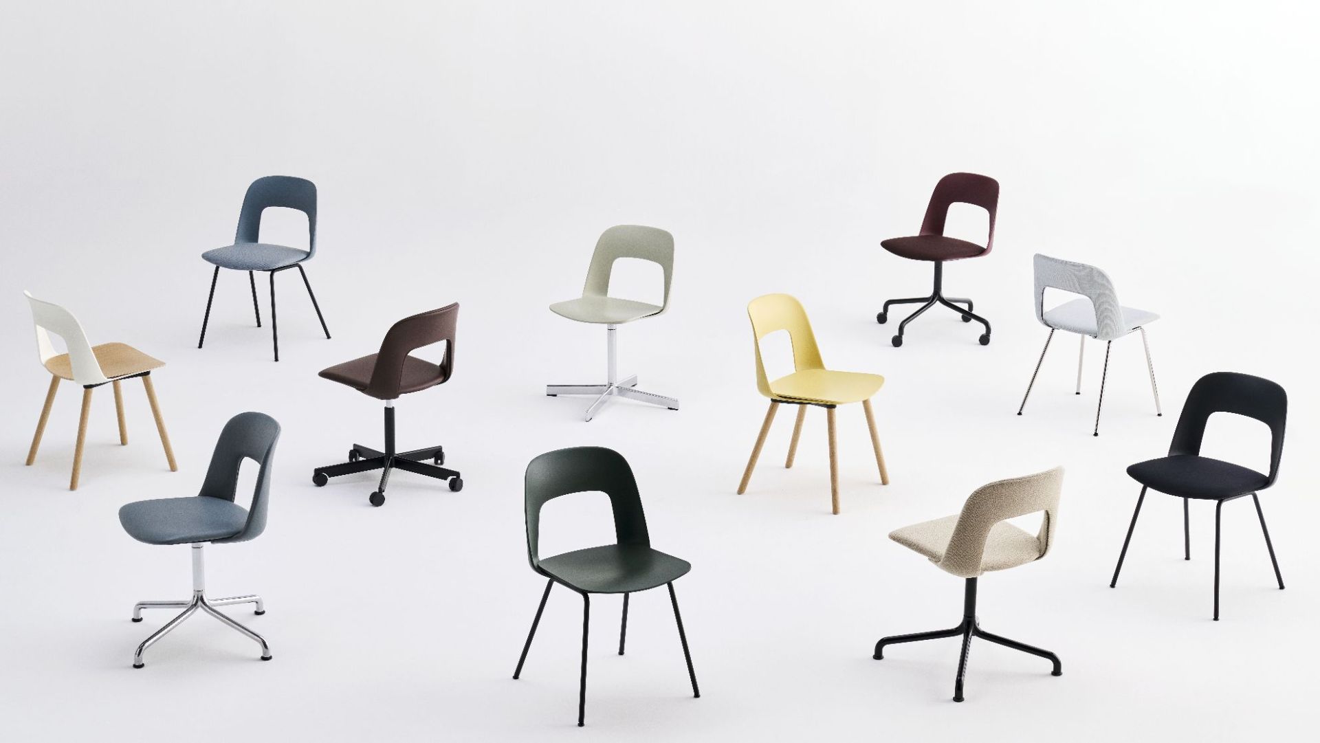 Layout Side Chair 162 draaistoel met vierpoot Hay