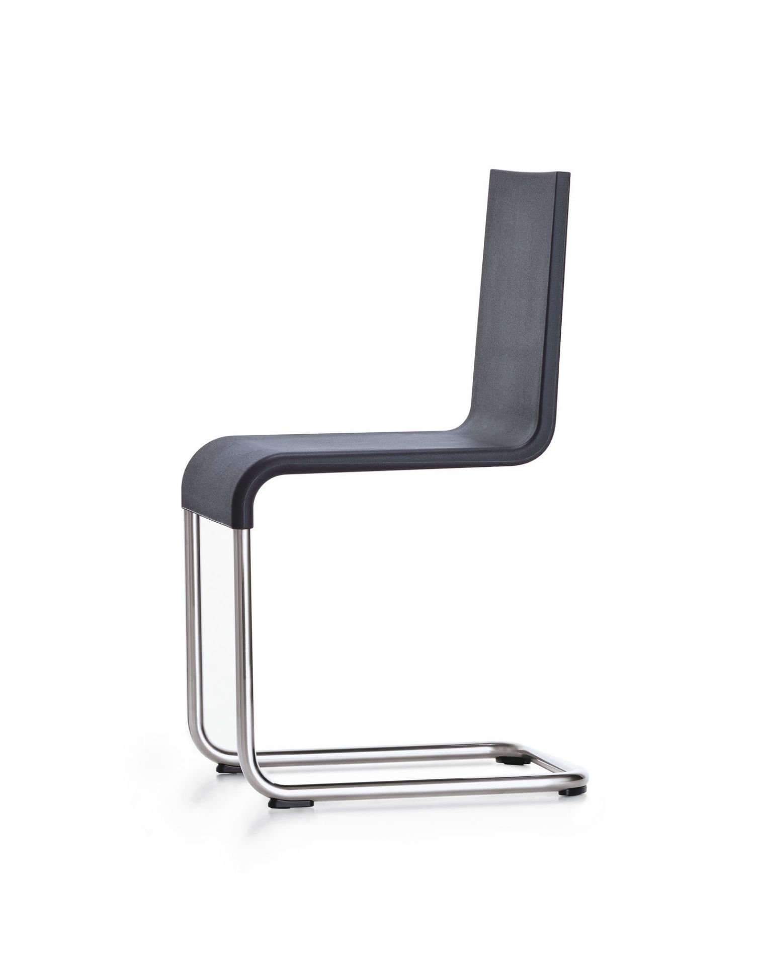 .05 Stuhl von Vitra, grauer Freischwinger mit Stahlrohrgestell, modernes Design für Büro und Wohnraum.