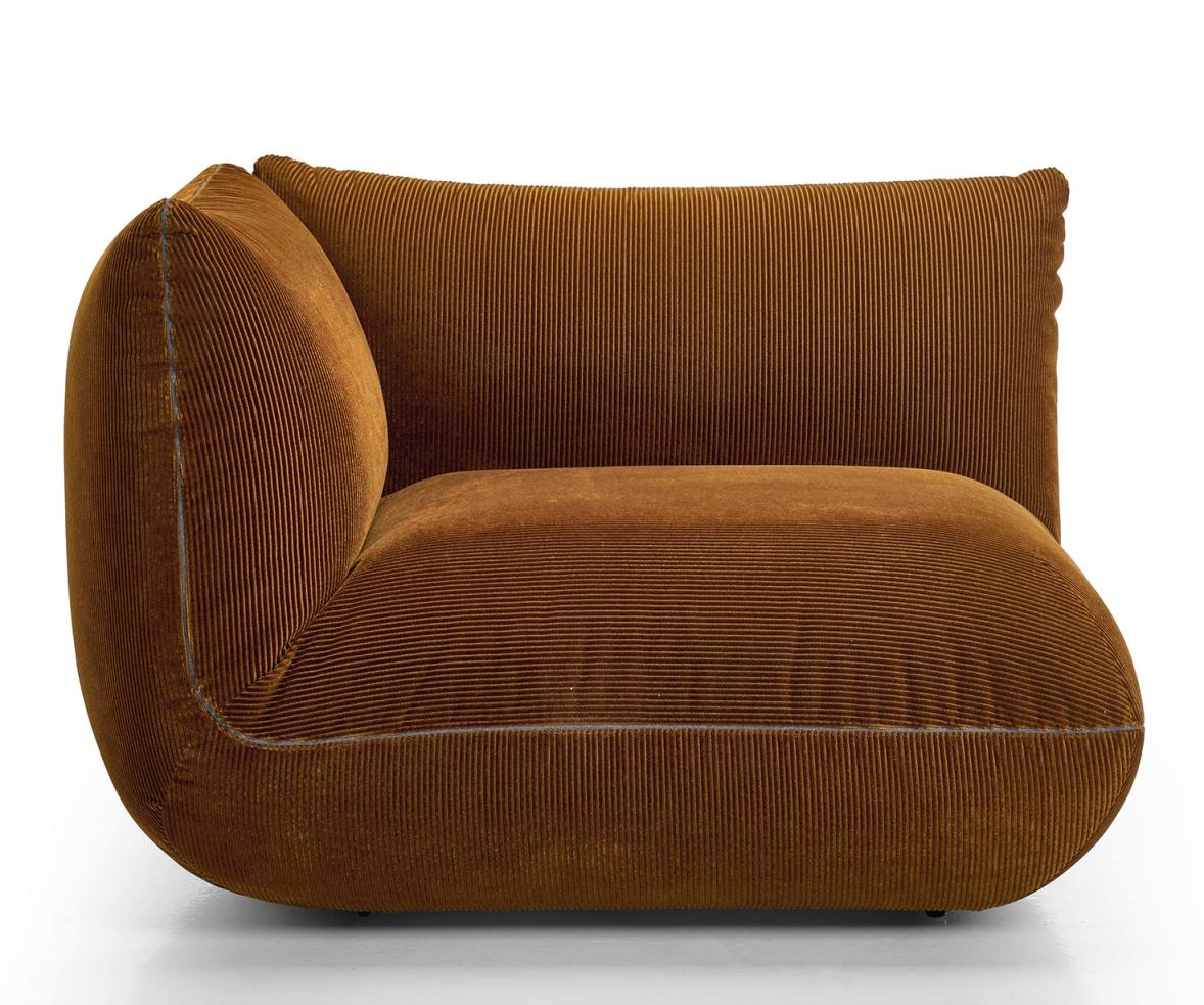 Braunes Jalis21 Modulsofa mit Armlehne von Cor, Cordbezug, modernes Design für Wohnzimmer.