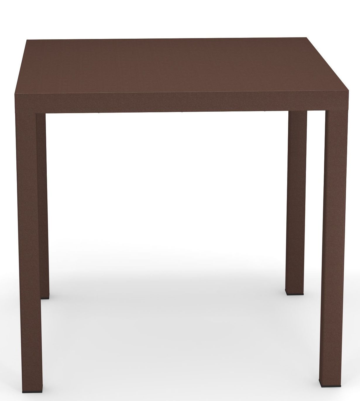 Quadratischer, brauner Nova Tisch von Emu für den Außenbereich, stabile Konstruktion und modernes Design.