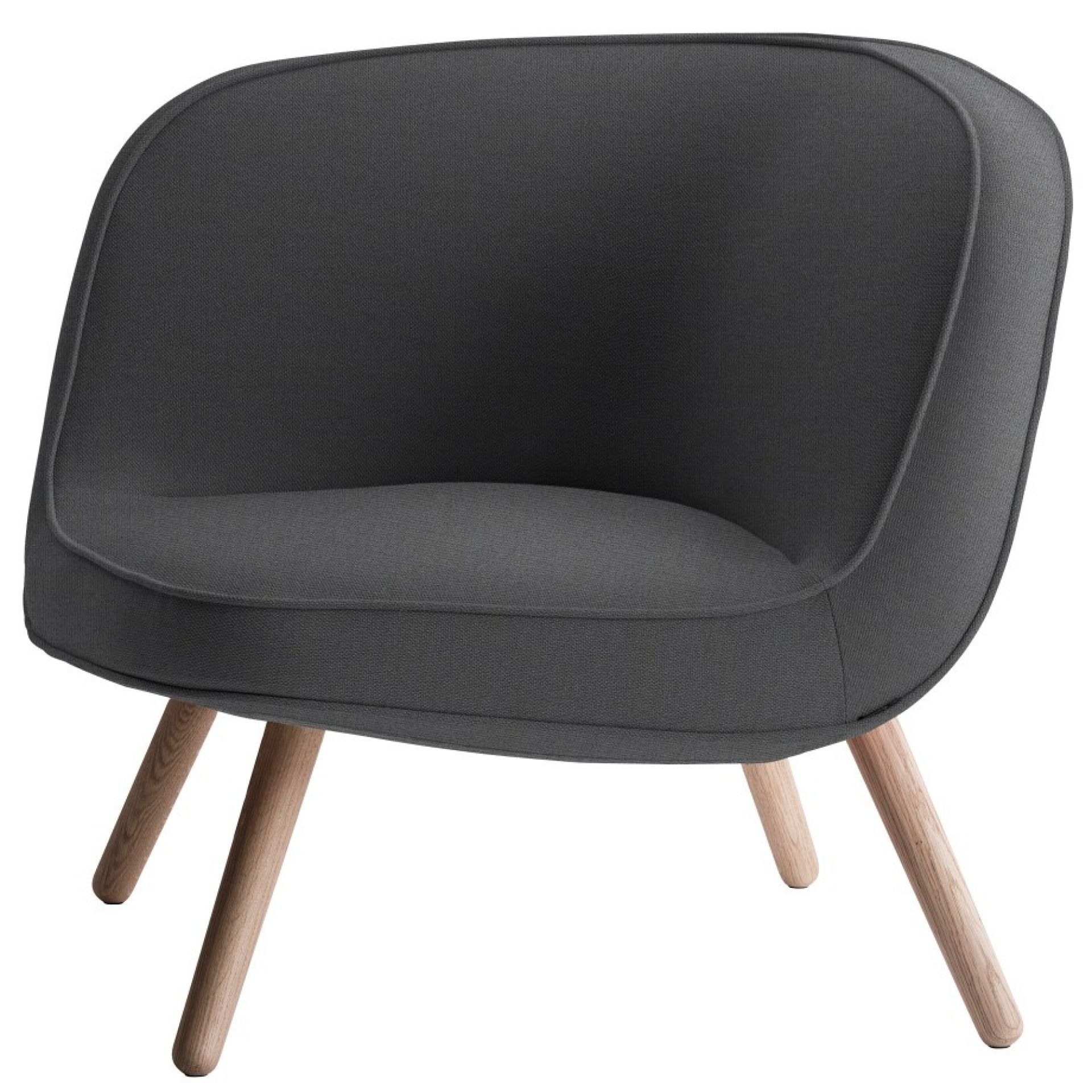Via57 Sessel von Fritz Hansen, grauer Lounge Sessel mit Holzbeinen für Wohnzimmer und Büro.