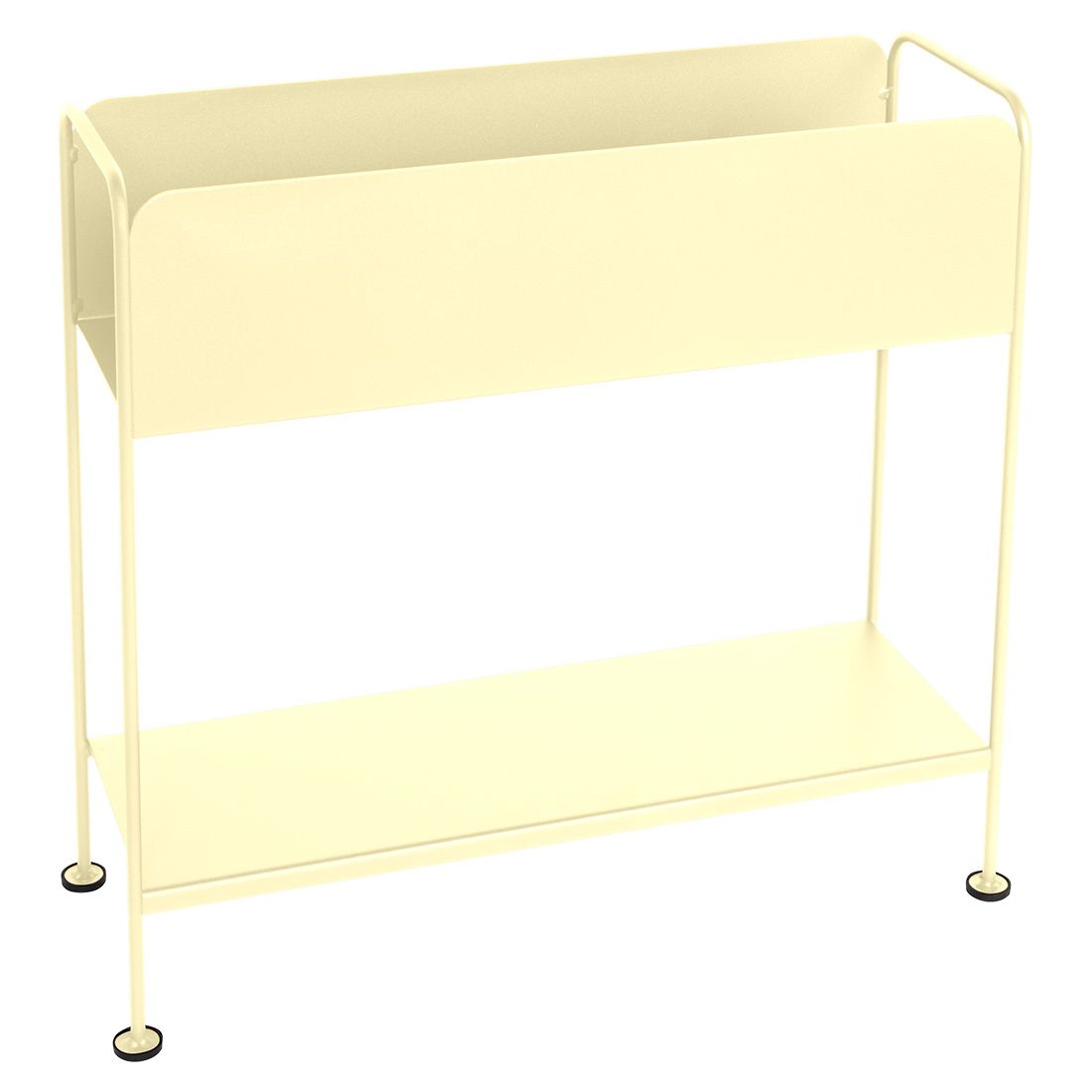 Beigefarbener Picolino Blumentopf von Fermob für den Außenbereich, mit zwei Ebenen und minimalistischem Design.