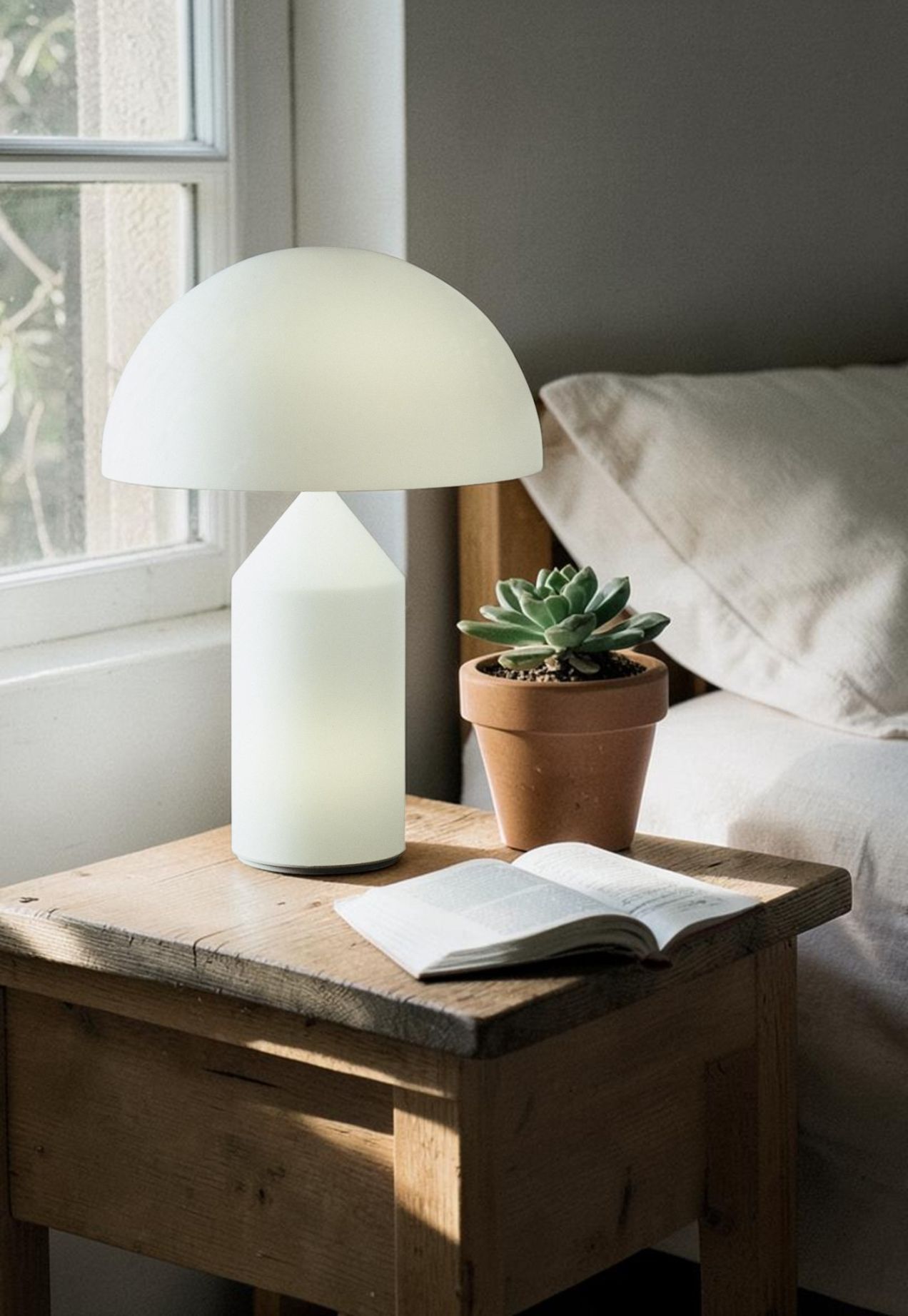Atollo tafellamp van glas van Oluce