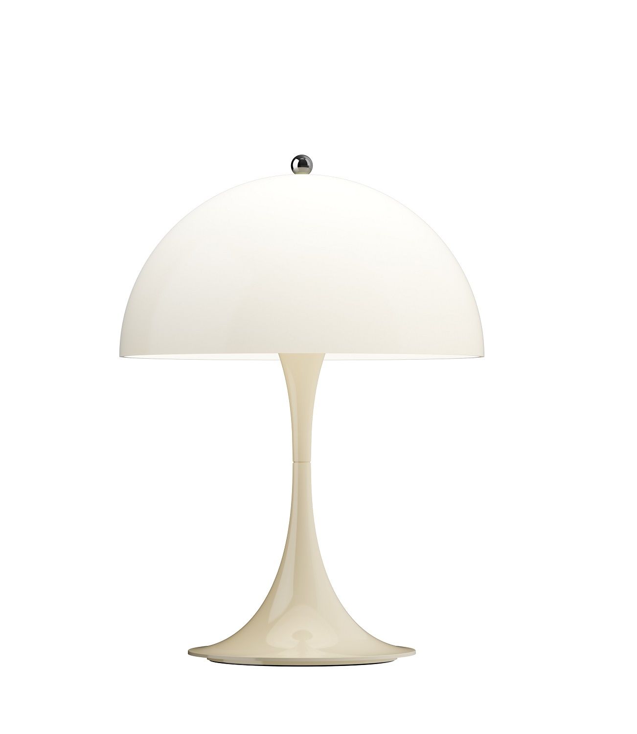 Panthella Portable Tischleuchte von Louis Poulsen in Weiß, modernes Design mit pilzförmigem Schirm.