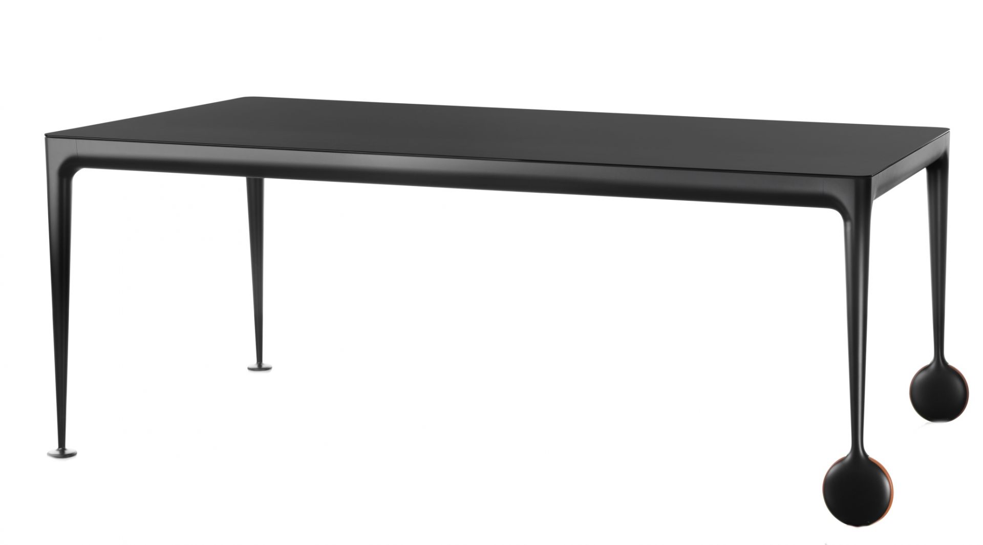 Schwarzer Big Will Tisch von Magis mit Rollen, moderner Design Tisch für Wohnzimmer.