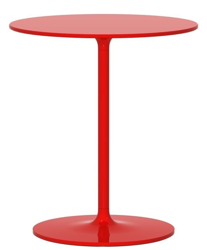 Roter Poppy Beistelltisch von Rexite, runder Tisch mit zentralem Fuß, modernes Design.