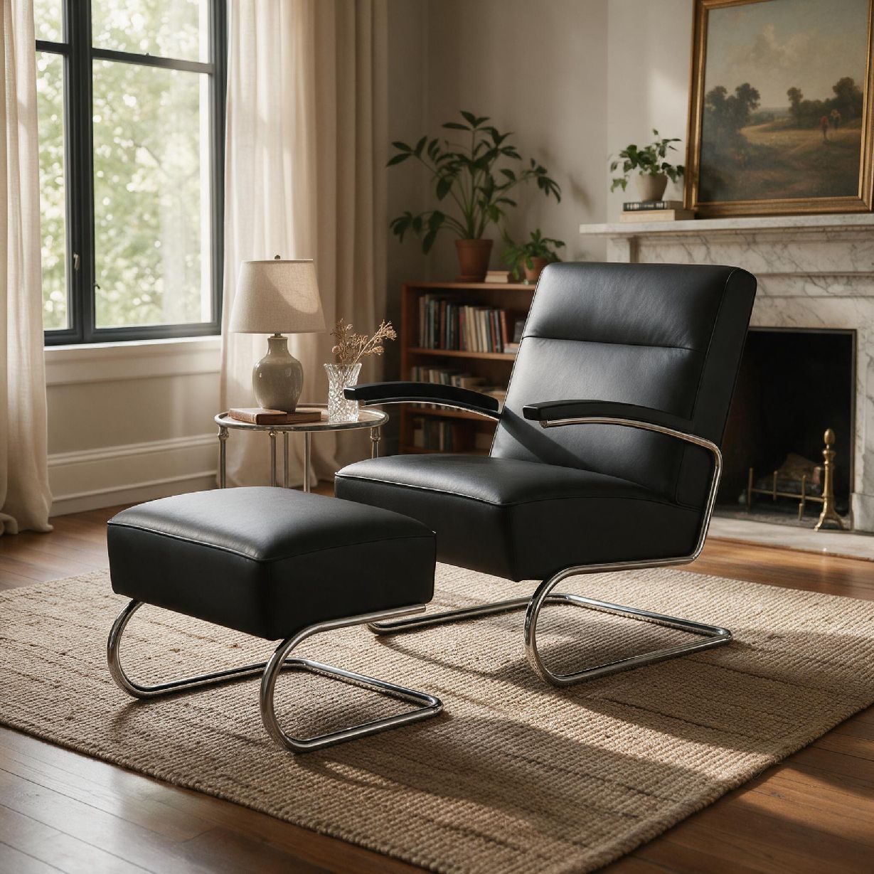 S 412 / S412 Thonet cantileverstoel met GRATIS voetenbankje