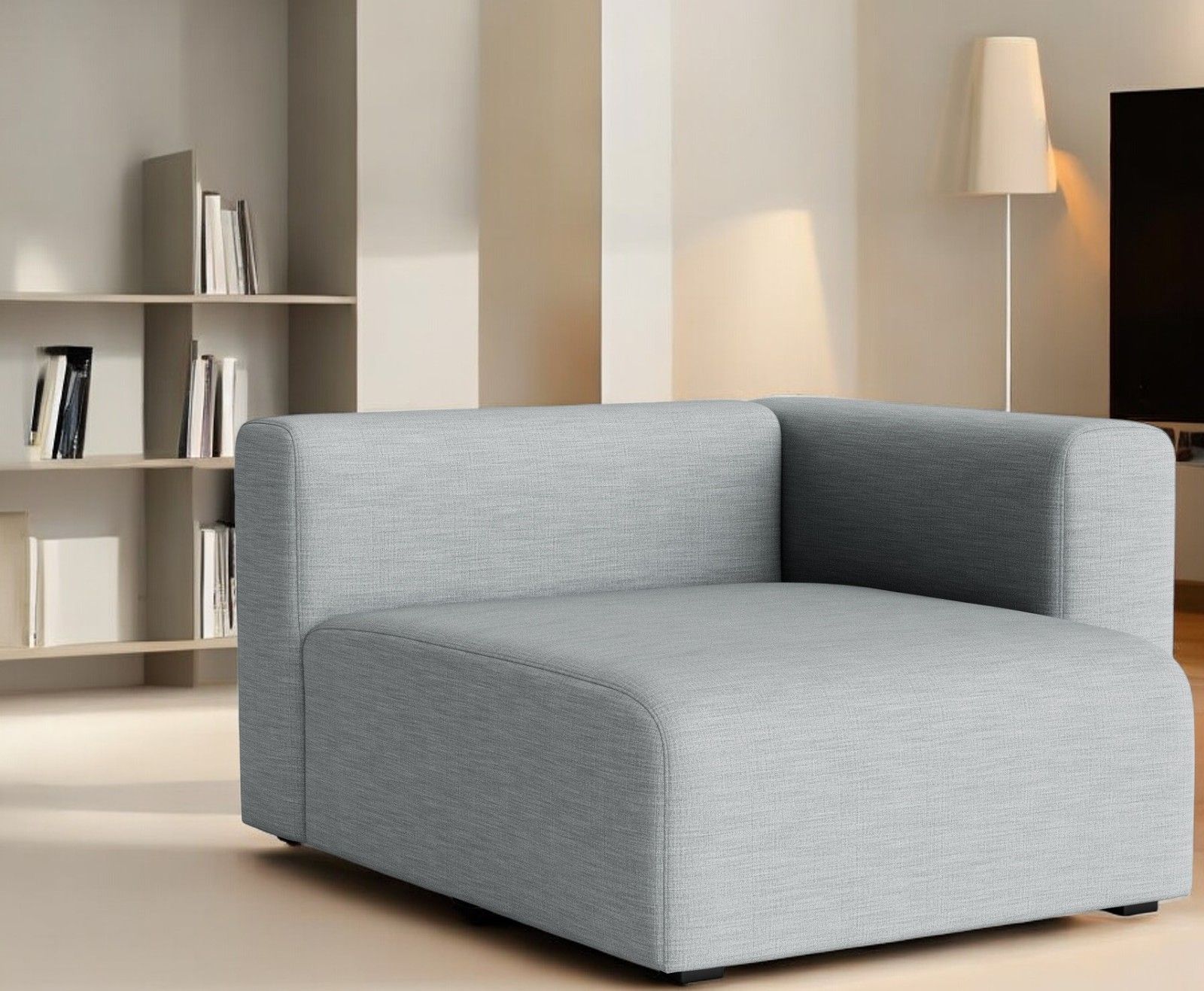 Heller Mags Sofa Chaise Longue von Hay, rechts, in modernem Wohnzimmer.