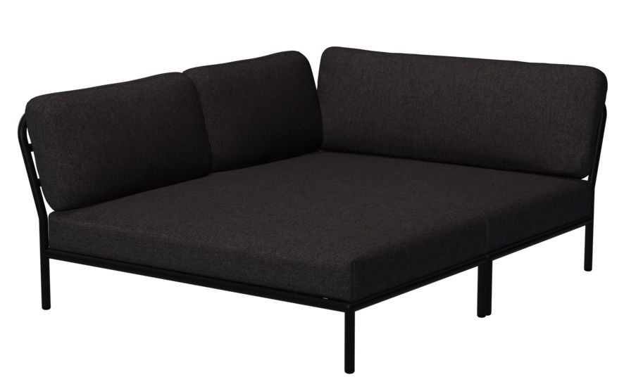 Graues Level 2 Cozy Corner Outdoor Sofa mit Ecke links und minimalistischem Design.