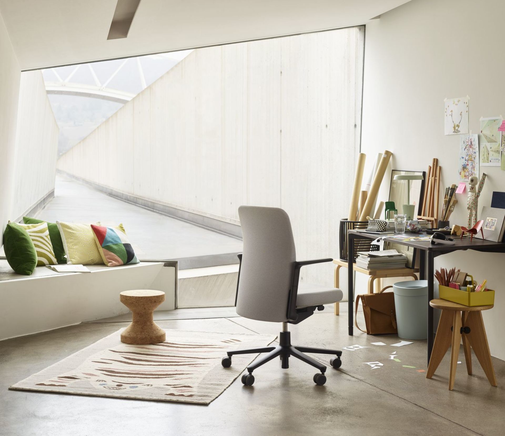 Houten kruk Vitra