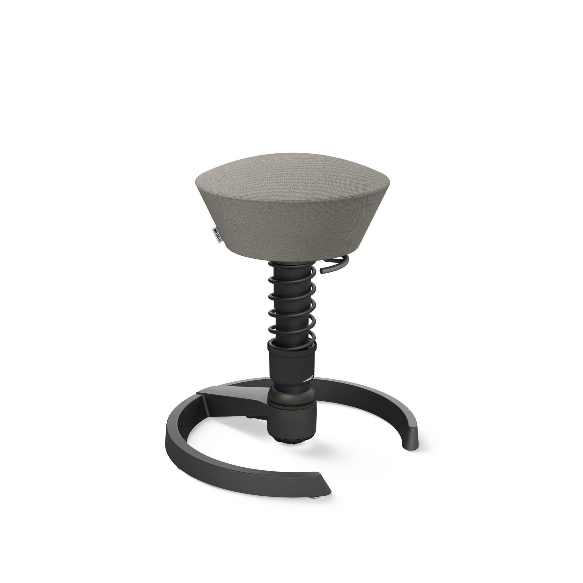 Aeris Swopper Bürostuhl in Grau mit Federung und schwarzem Fußkreuz, ergonomischer Hocker.