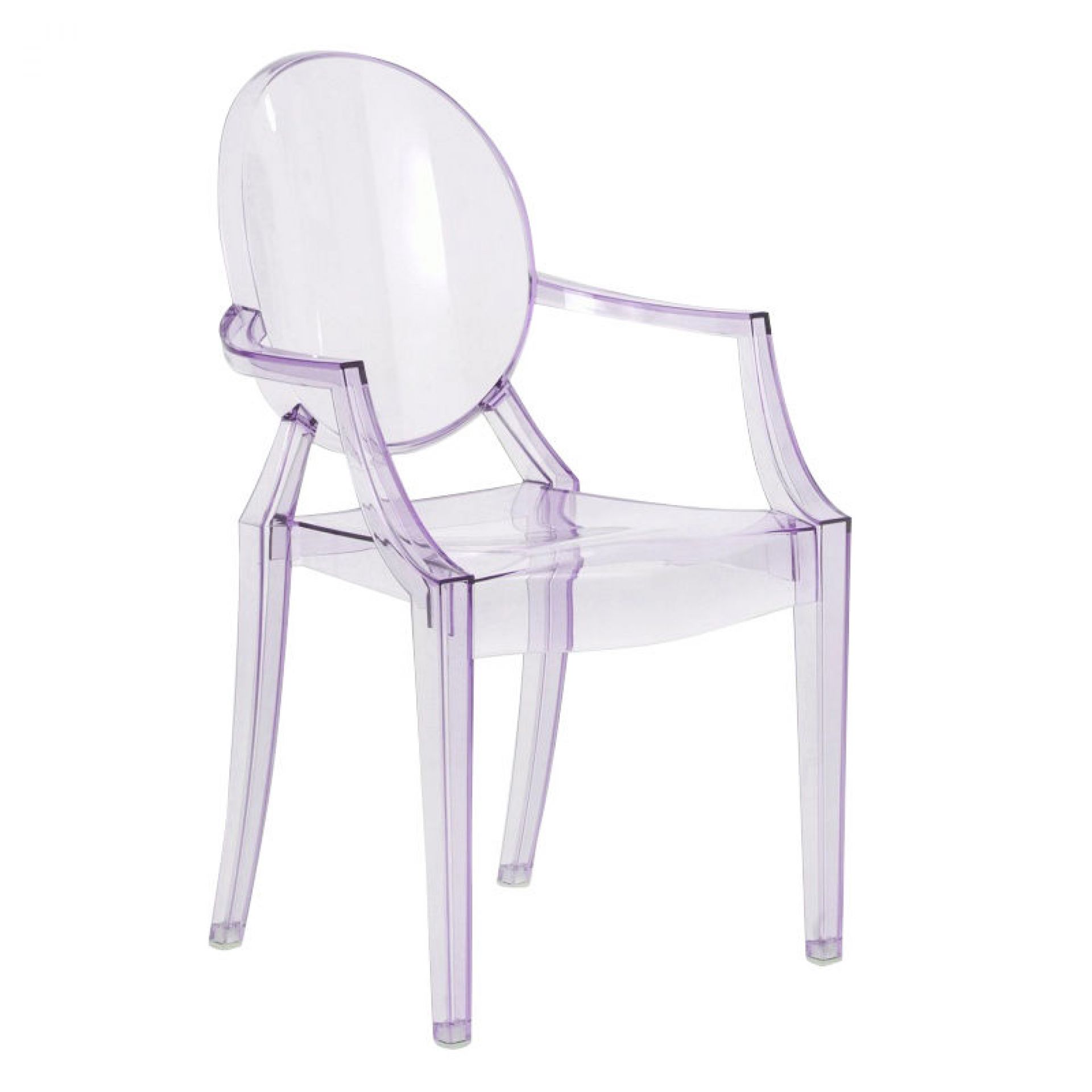Lila Lou Lou Ghost Kinderstuhl von Kartell, moderner transparenter Design Stuhl für Kinder.