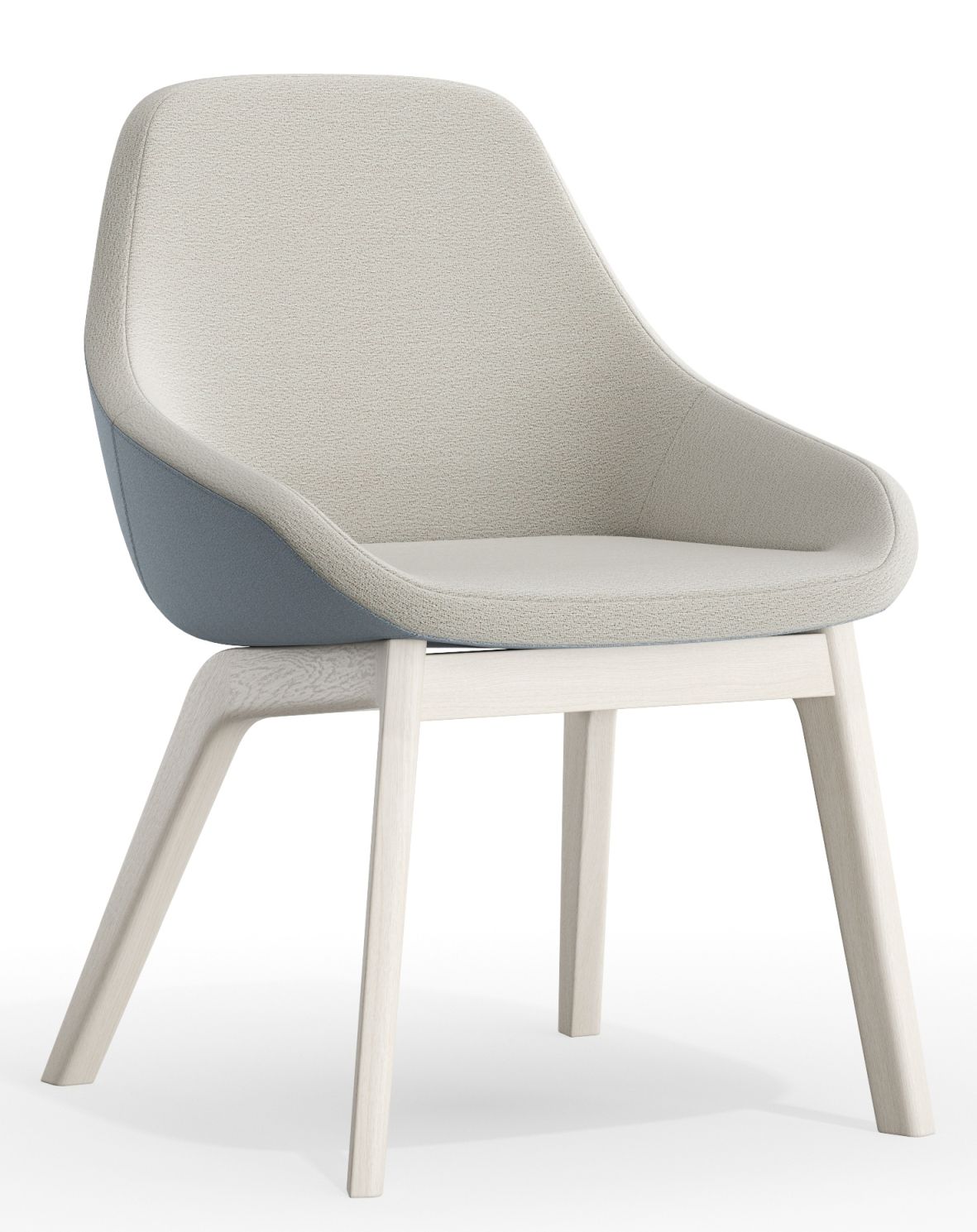 Morph Dining Chair Stuhl Zeitraum mit hellem Stoffbezug und Holzbeinen, moderner Esszimmerstuhl für stilvolles Wohnen.
