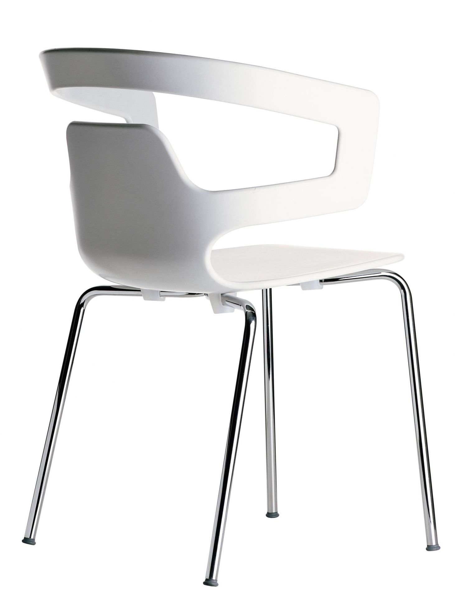 Segesta Chair 500 Stuhl Alias in Weiß mit verchromten Beinen, moderner Bürostuhl für Konferenzräume.