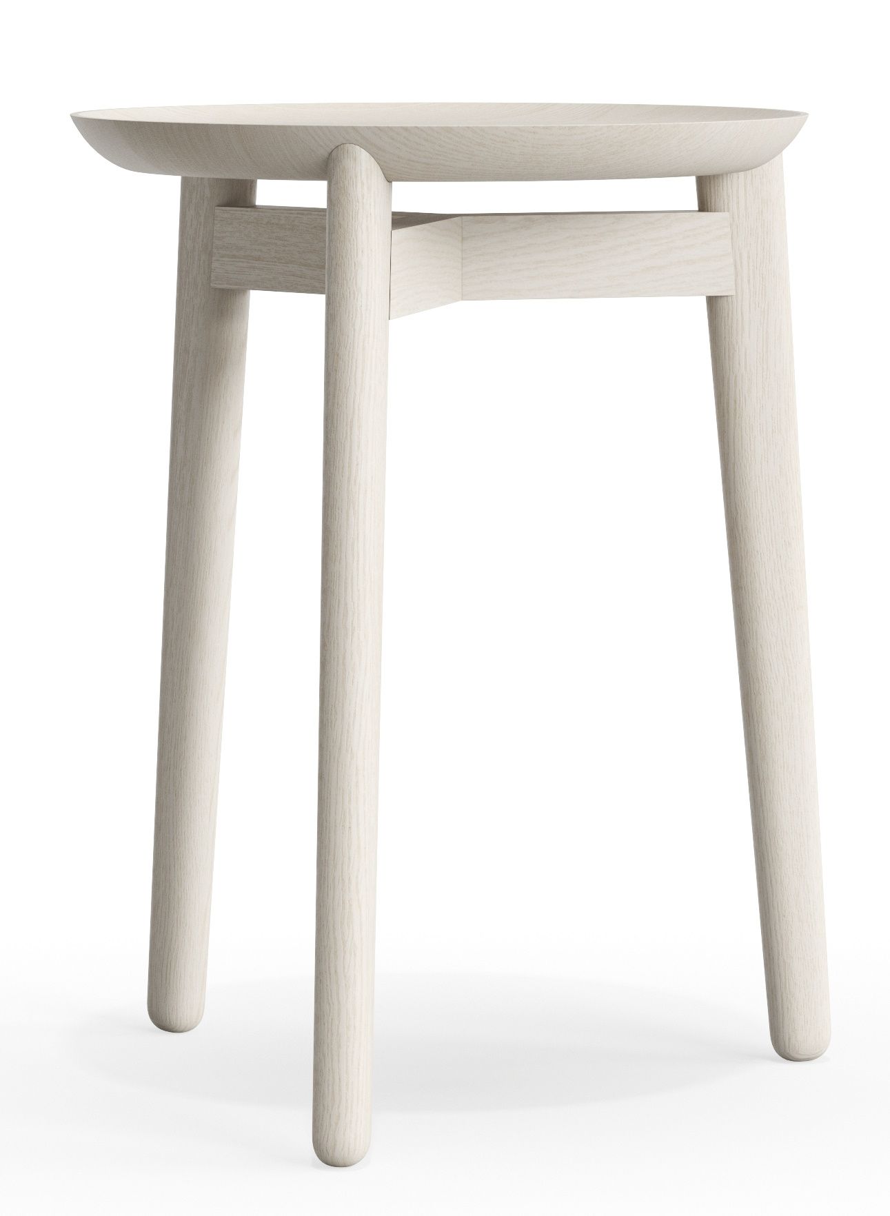 Plaisir Beistelltisch aus hellem Holz von Zeitraum, runder Tisch für Wohnzimmer und Wartebereiche.