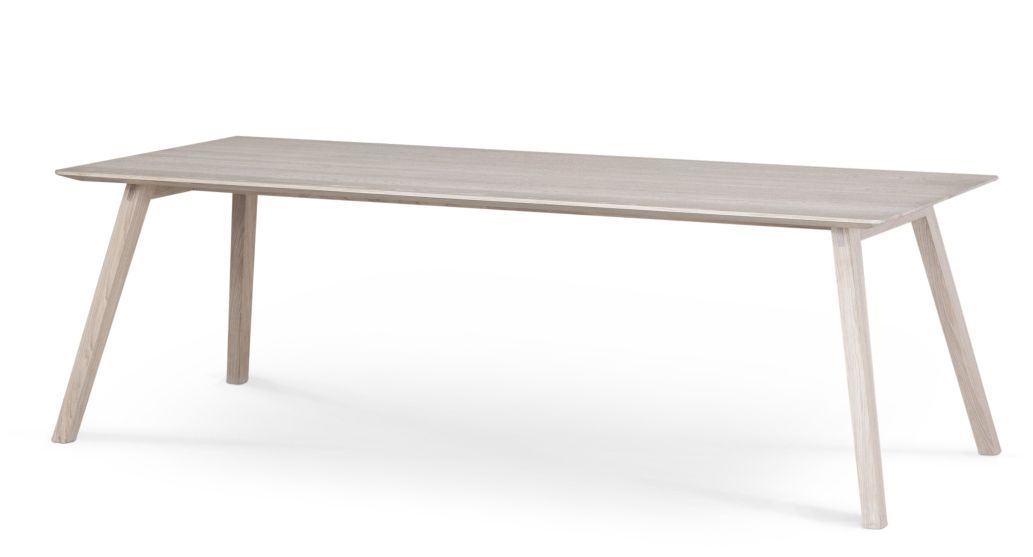 Monk Tisch von Prostoria, Esstisch aus hellem Holz mit schlichtem, modernem Design.