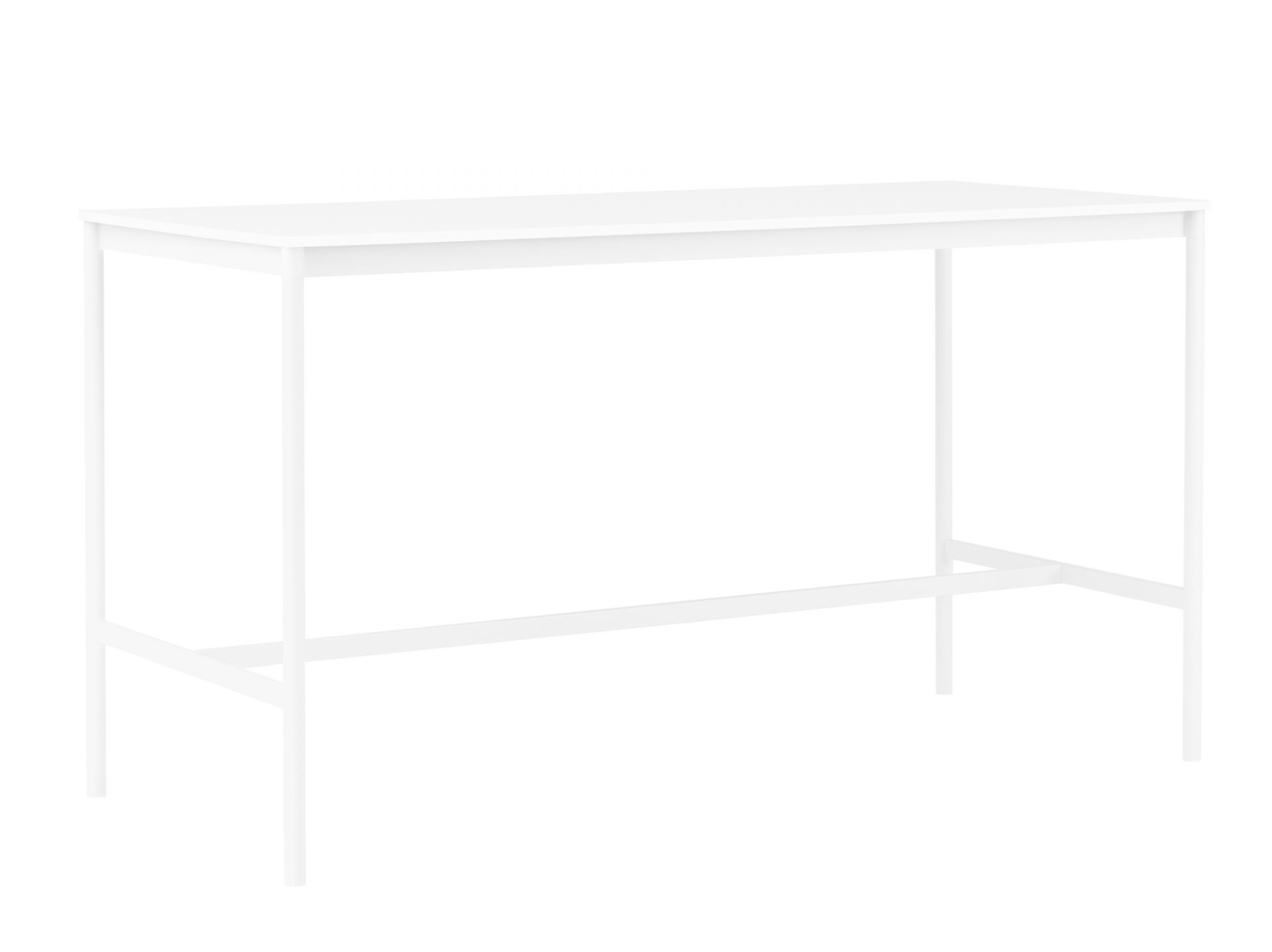 Muuto Base High Table, ein moderner, weißer Stehtisch mit minimalistischem Design für Büro oder Zuhause.