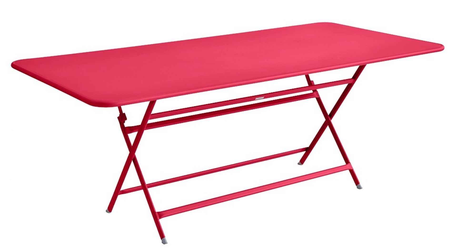 Caractere Fermob Klapptisch für den Garten, eckig, aus Metall in Pink, für den Außenbereich.