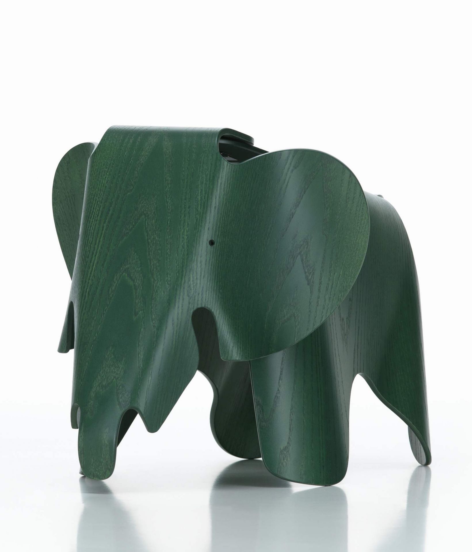 Dunkelgrüner Eames Elephant Hocker von Vitra, ein Designklassiker und Kinderzimmer Möbel.