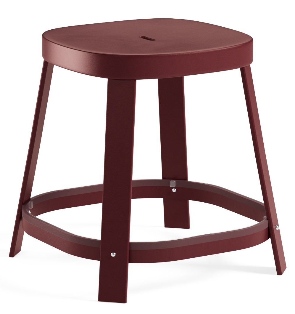 Burgunderroter Thor Dining Stool Barhocker von Emu für den Außenbereich, niedrige Sitzhöhe, modernes Design.