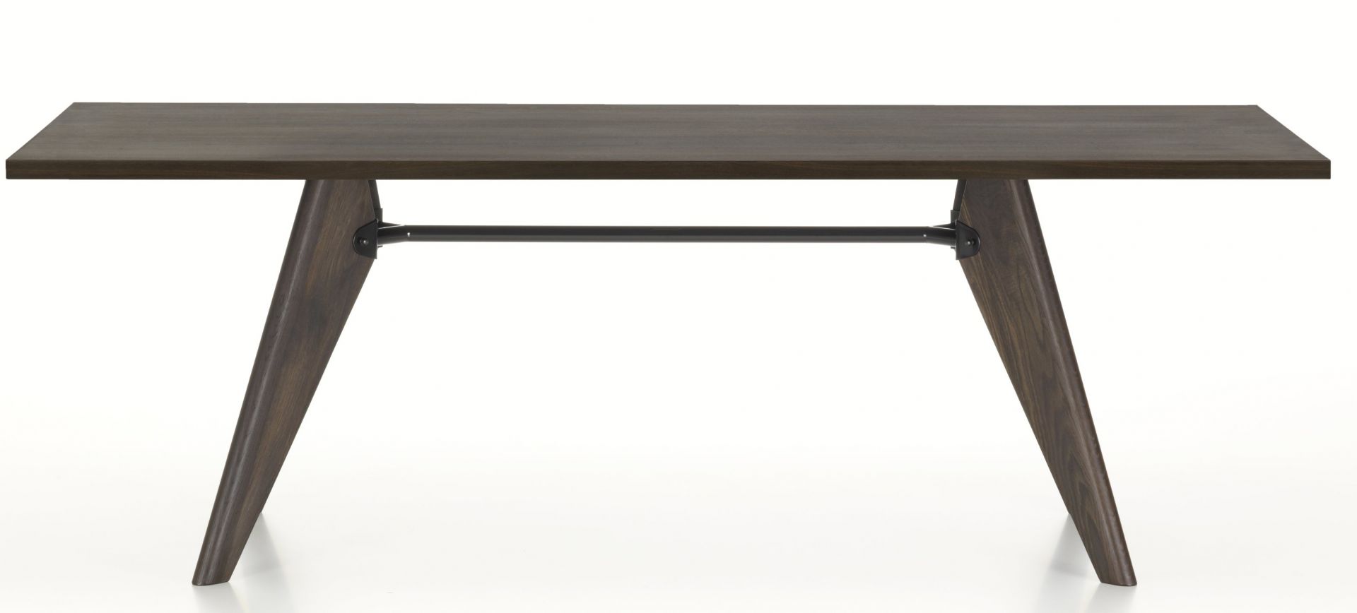 Vitra Table S.A.M Bois Esstisch, rechteckig, Holz dunkelbraun, modernes Design für Esszimmer und Wohnbereich.