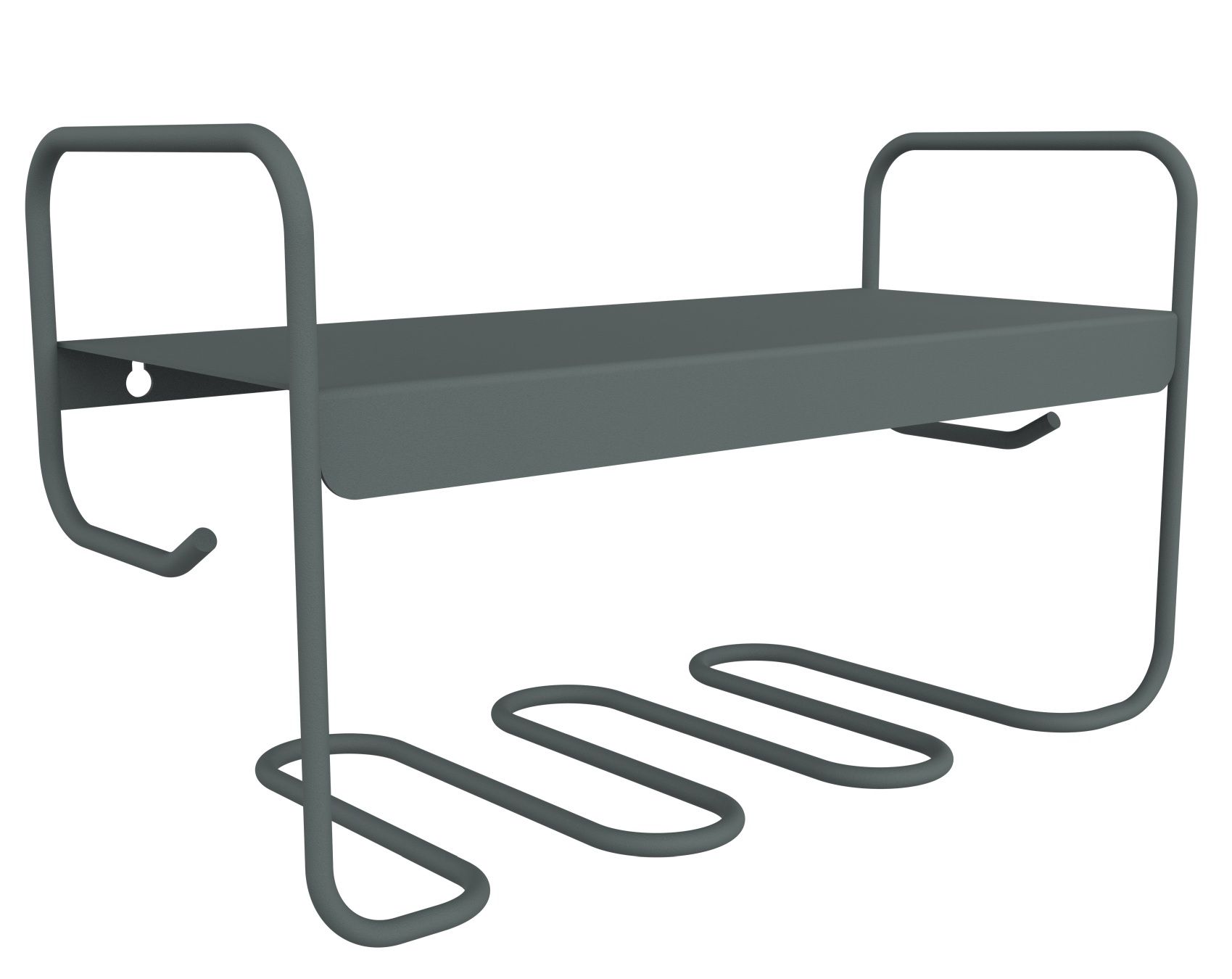 Graues Picolino Wandregal von Fermob für drinnen und draußen, modernes Design mit Ablagefläche und Haken.