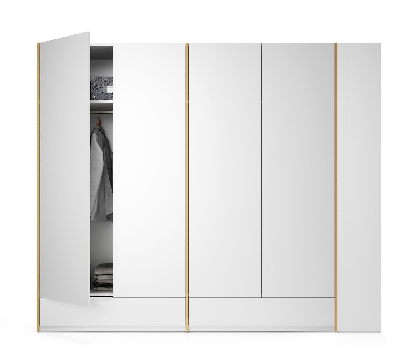 MODULAR PLUS kastcombinatie: dubbele kast met 2 laden en aanbouwkast rechts van Müller Möbelwerkstätten