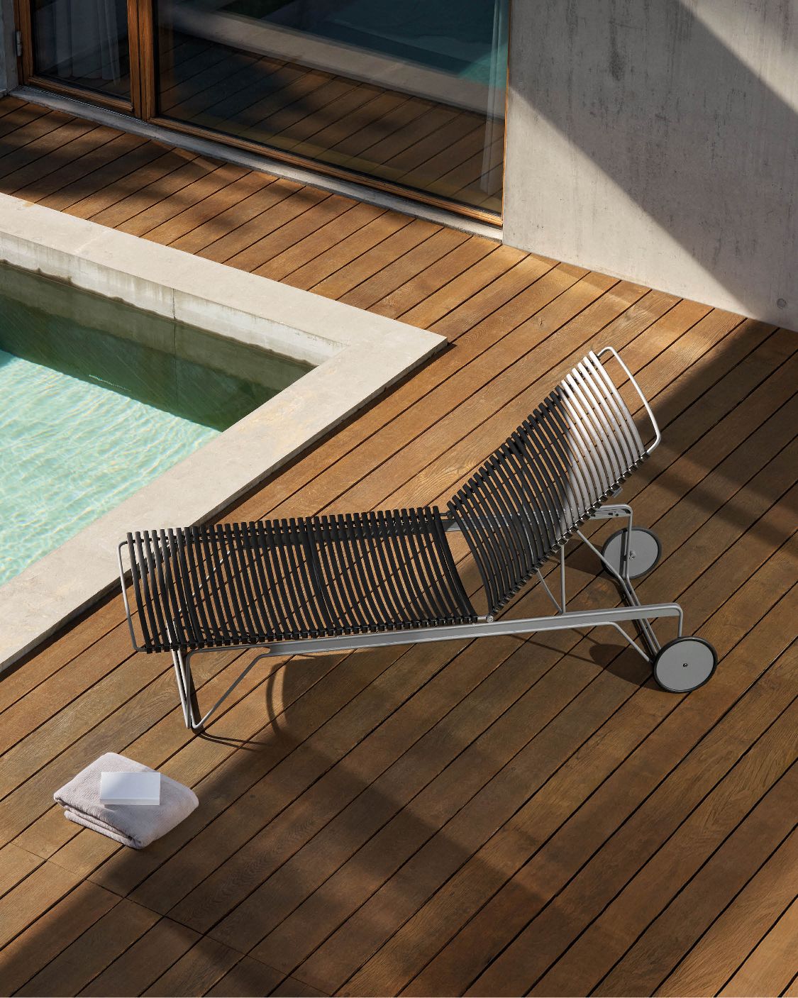 Click verstelbare chaise longue voor buiten Houe