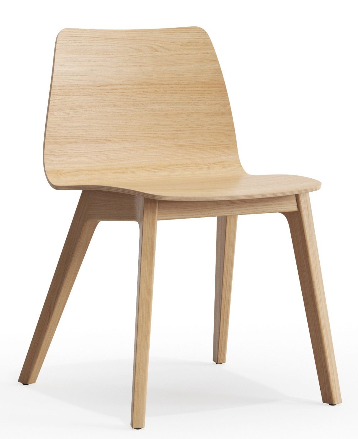 Morph Plus Holzstuhl von Zeitraum, moderner Esszimmerstuhl aus hellem Holz, minimalistisches Design.