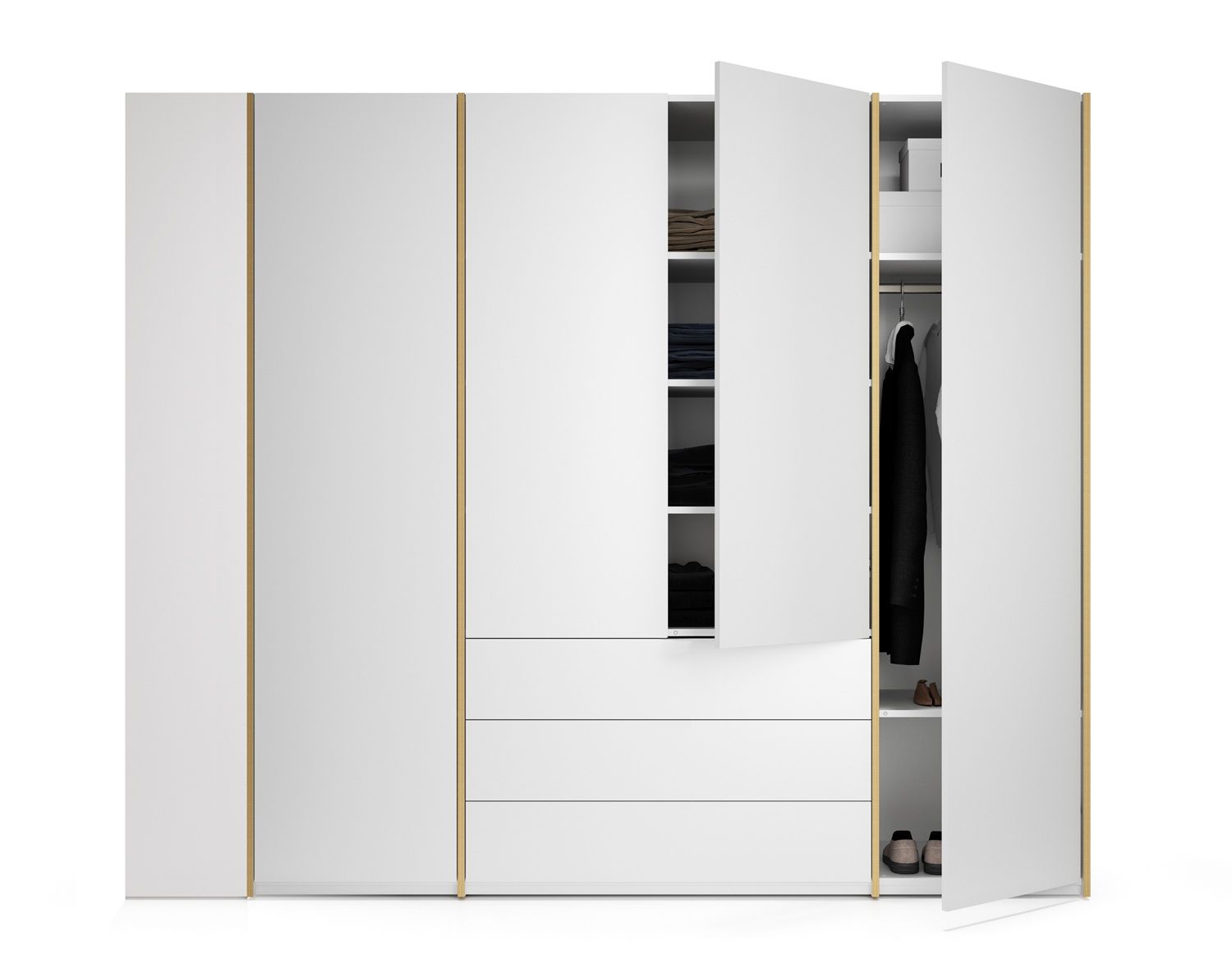 MODULAR PLUS-kast met aanbouwrek links van Müller Möbelwerkstätten