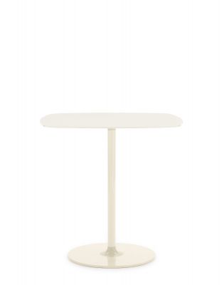 Weißer Thierry Bistrot Tisch von Kartell, runder Fuß, minimalistisches Design für moderne Innenräume.