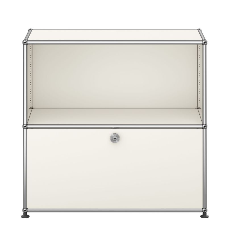USM Haller dressoir M62 1 klep / 1 open vak Zuiver wit