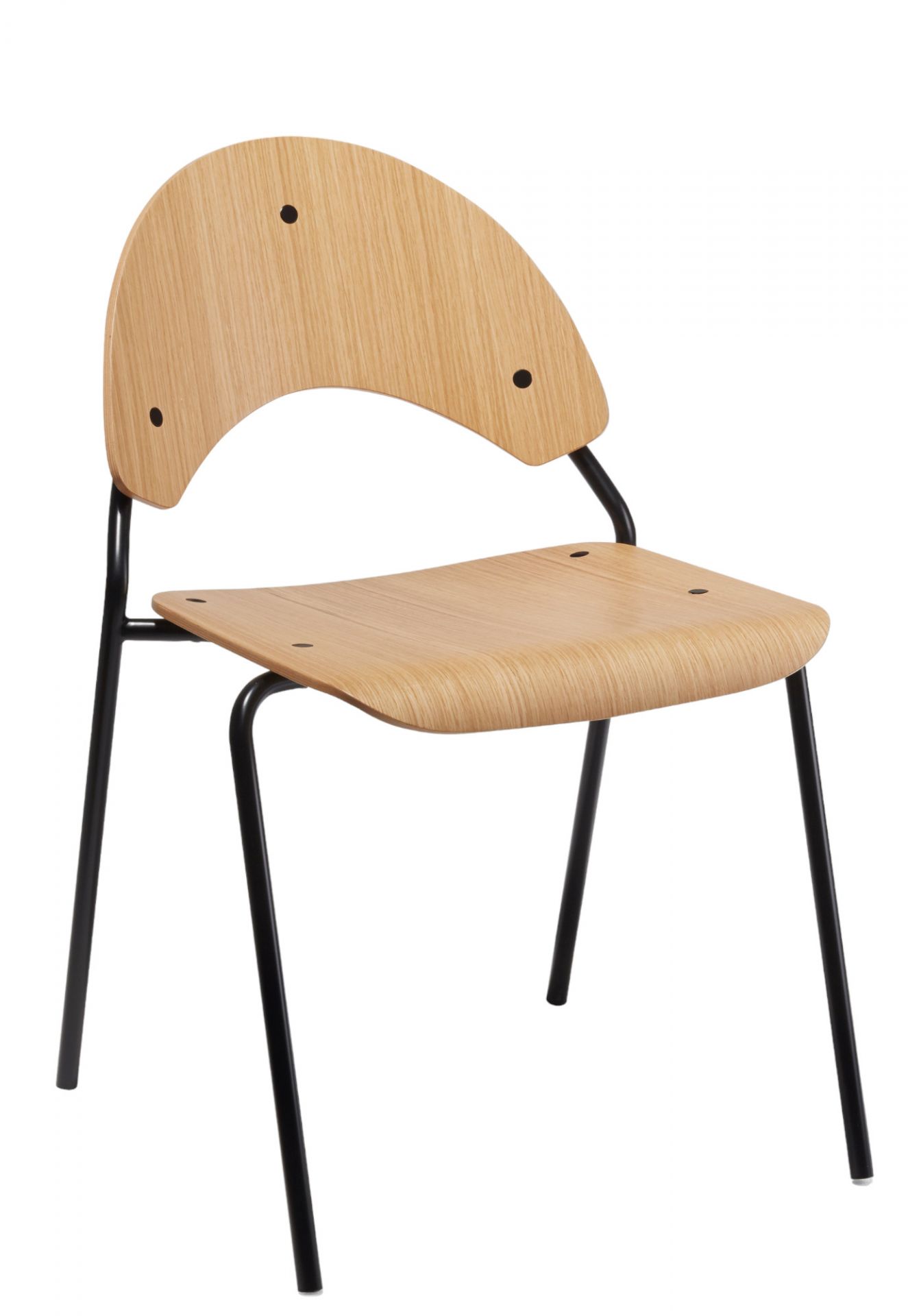 Frog Stuhl von Richard Lampert, Holzstuhl mit schwarzem Metallgestell, Designstuhl für Esszimmer und Büro.