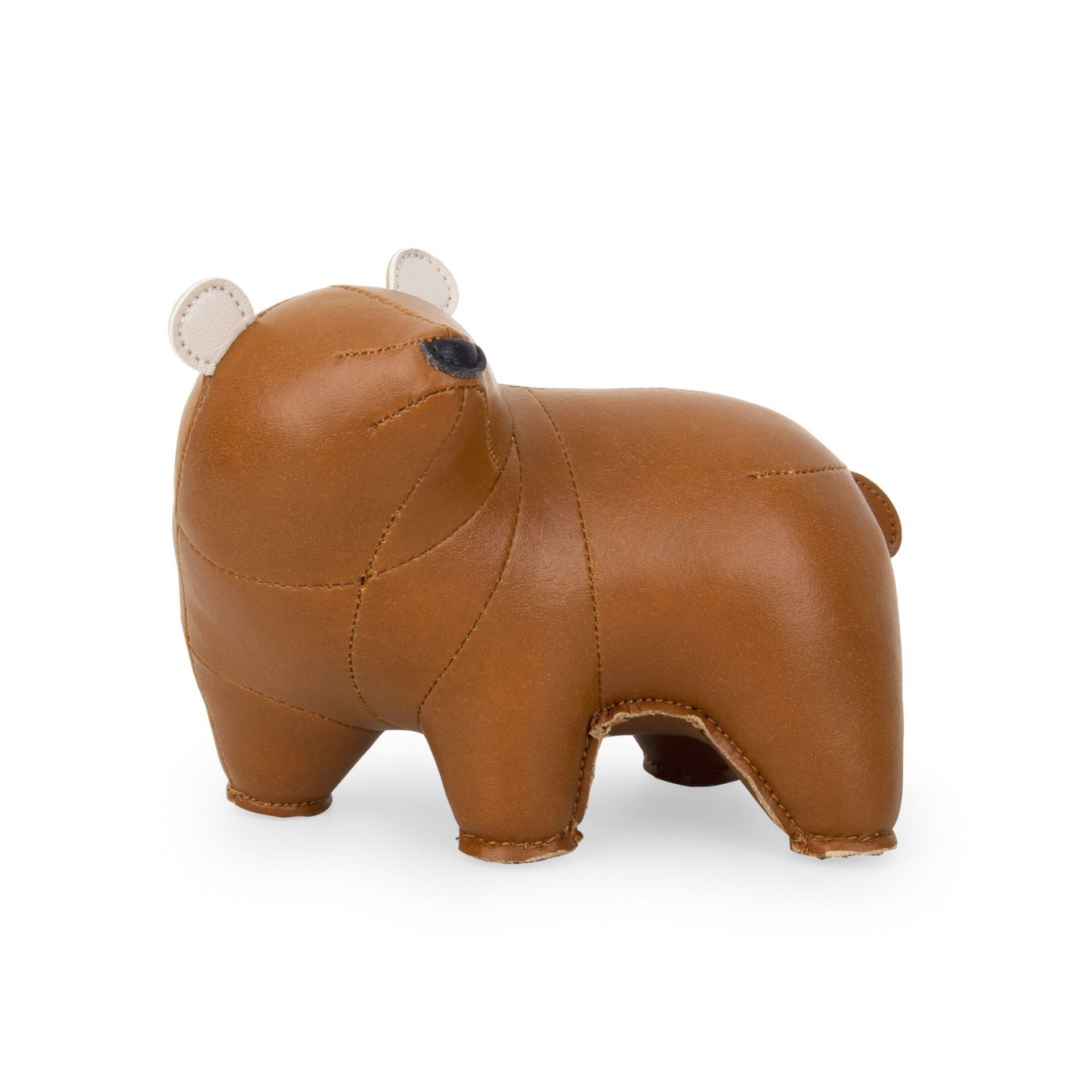 Briefbeschwerer Bär Bero in Tan und Weizen von Züny, aus Kunstleder, Dekoration.