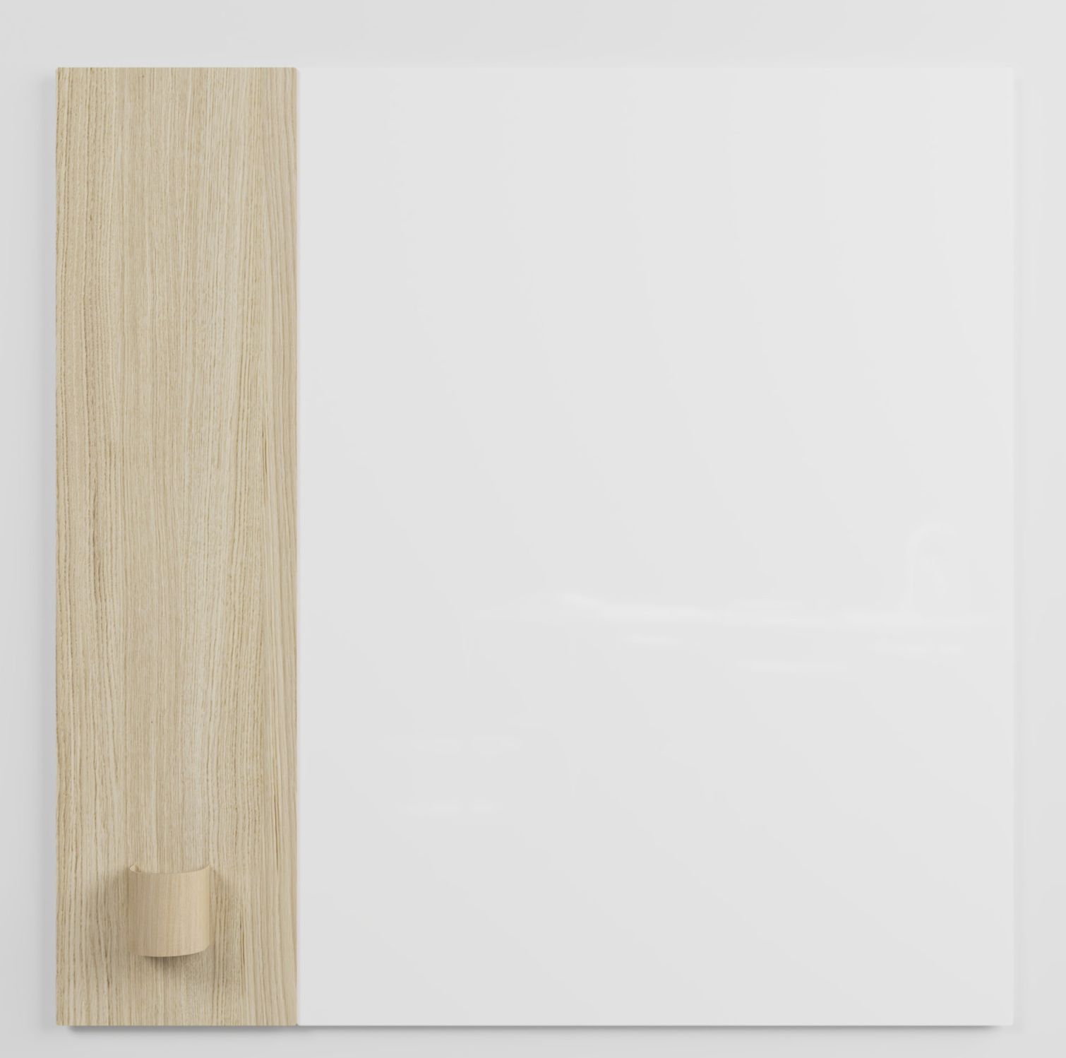 Chat Board Classic Crafted Wandtafel: Magnetische Glastafel mit hellem Holzrahmen und Stifthalter.