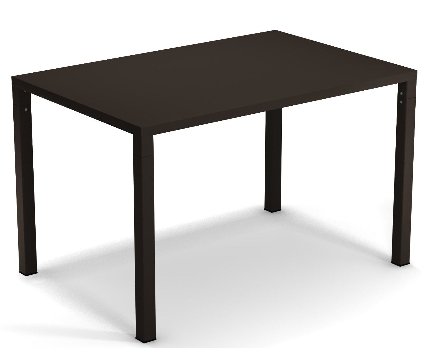 Nova Tisch Outdoor Emu: Moderner, rechteckiger Gartentisch in Taupe mit minimalistischem Design und vierkantigen Beinen.