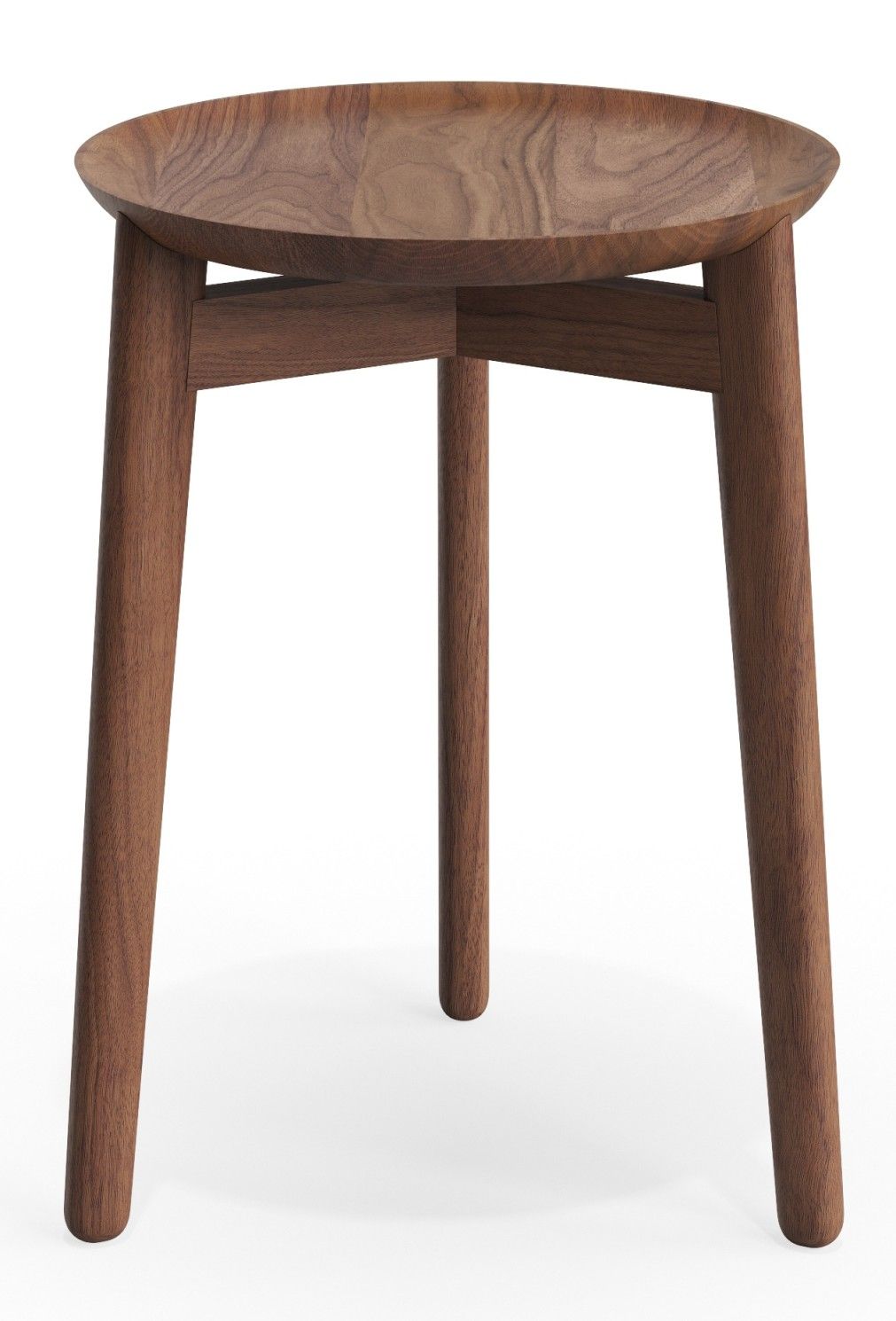 Plaisir Beistelltisch aus Holz von Zeitraum, runder Tisch mit drei Beinen, modernes Design.