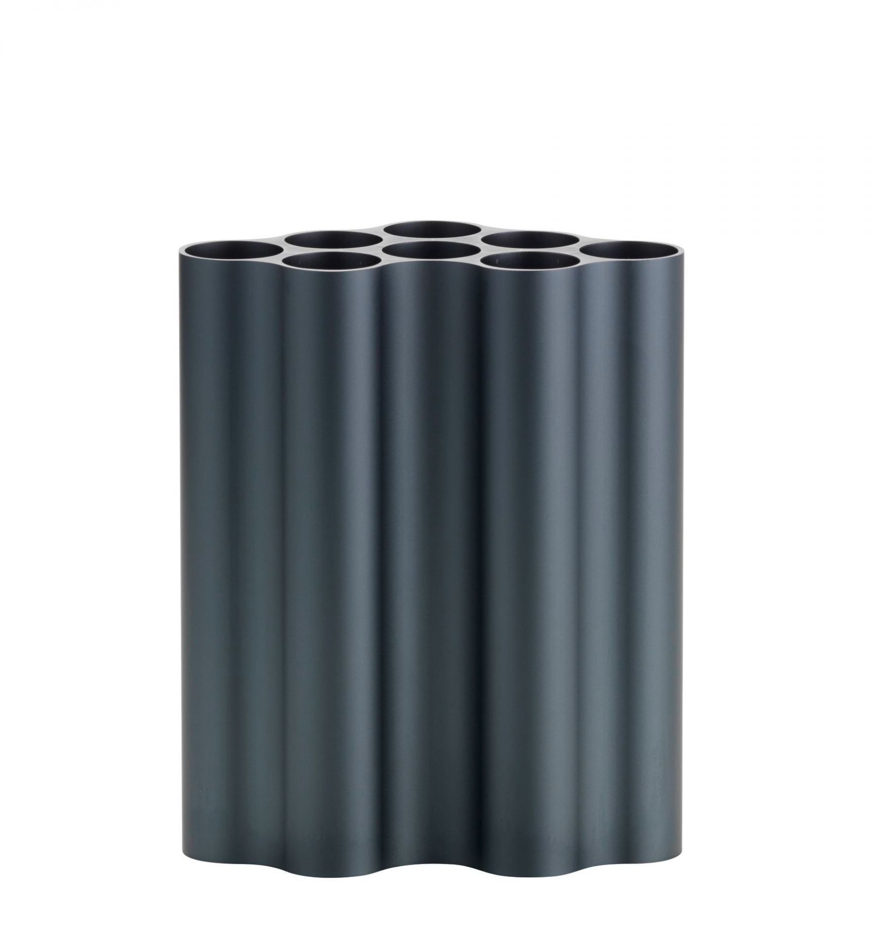 Graue Nuage Vase von Vitra mit wellenförmiger Oberfläche und mehreren Öffnungen für Blumen.