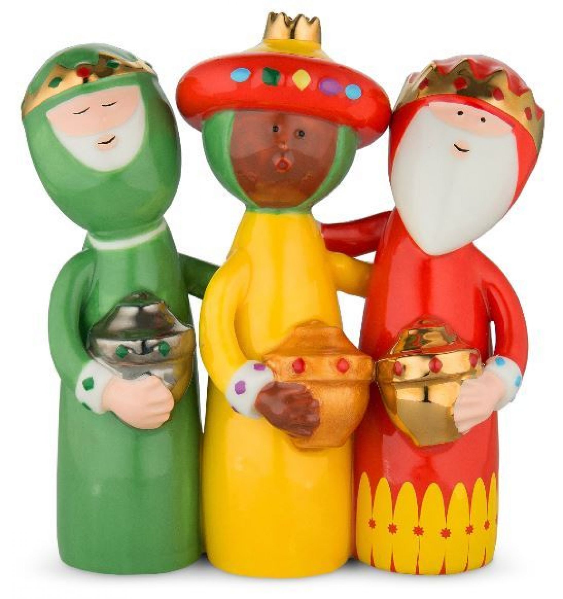 AGJ01 4 Uno, Due, Tre Re Magi Porseleinen beeldje Koningen Alessi