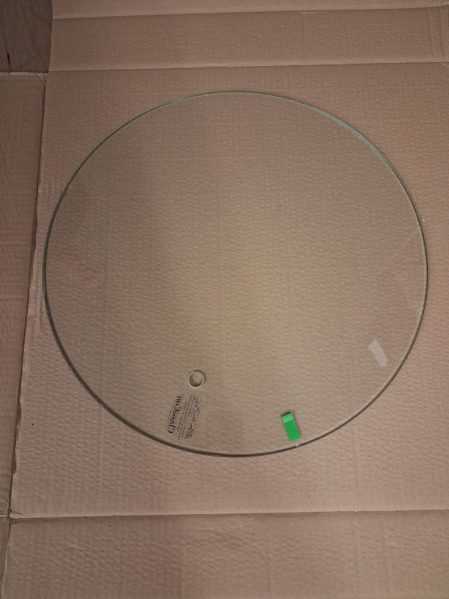 Verstelbaar vervangend glazen blad, kristalglas, voor ClassiCon bijzettafel EXEMPLAAR MET GEBREKEN