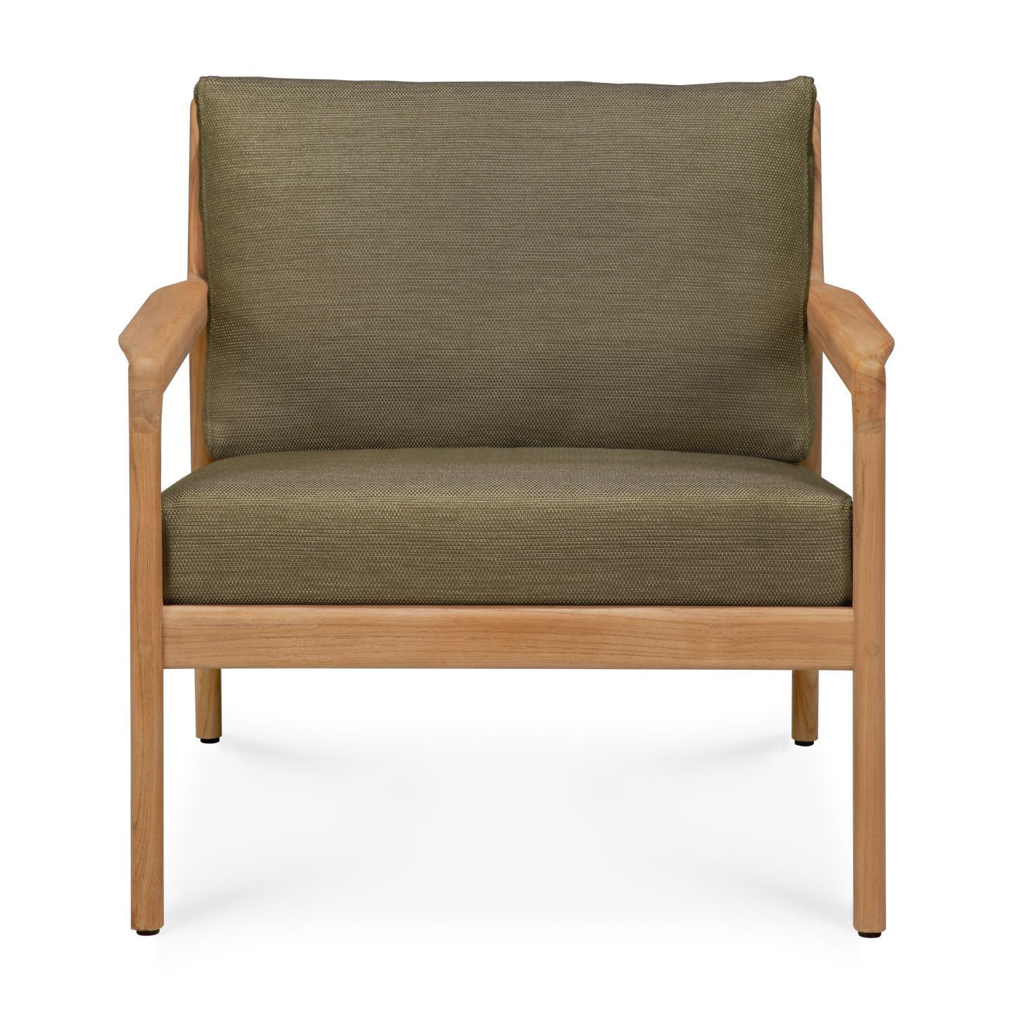 Jack Outdoor-loungestoel van teakhout met groene bekleding van Ethnicraft