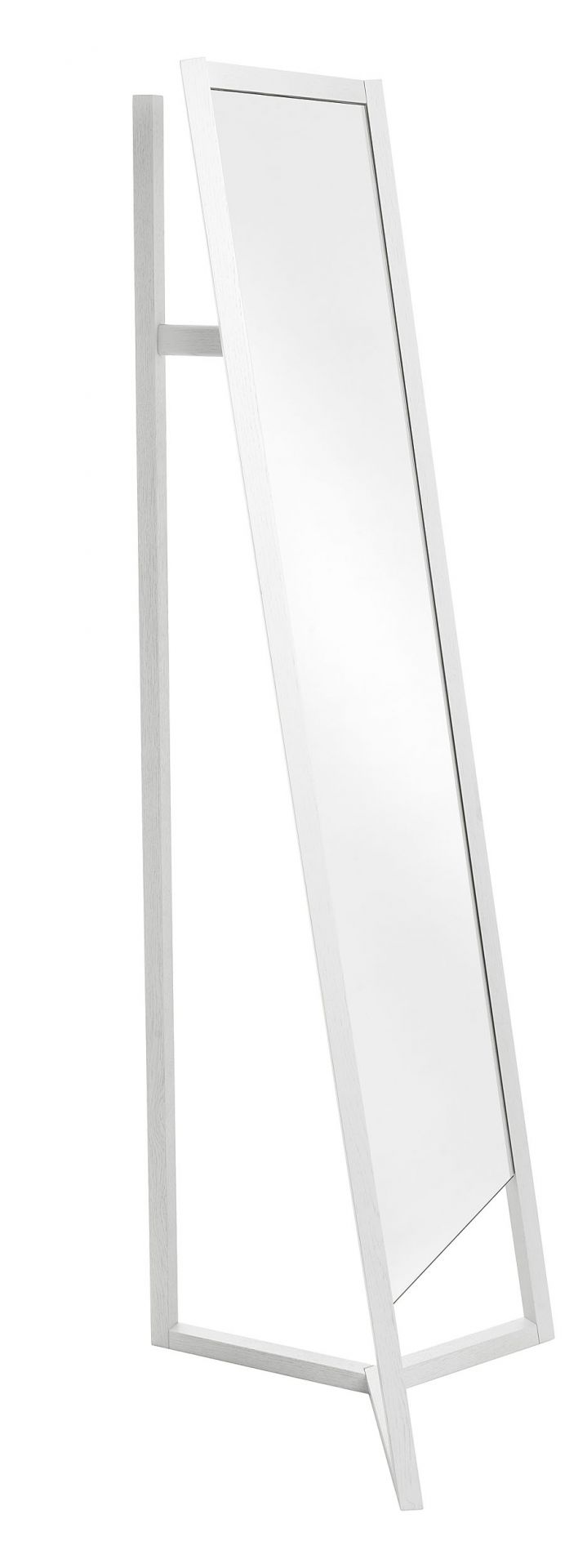 Schönbuch Club Standspiegel mit Garderobe, weißes Holz, minimalistisches Design für Flur und Ankleidezimmer.