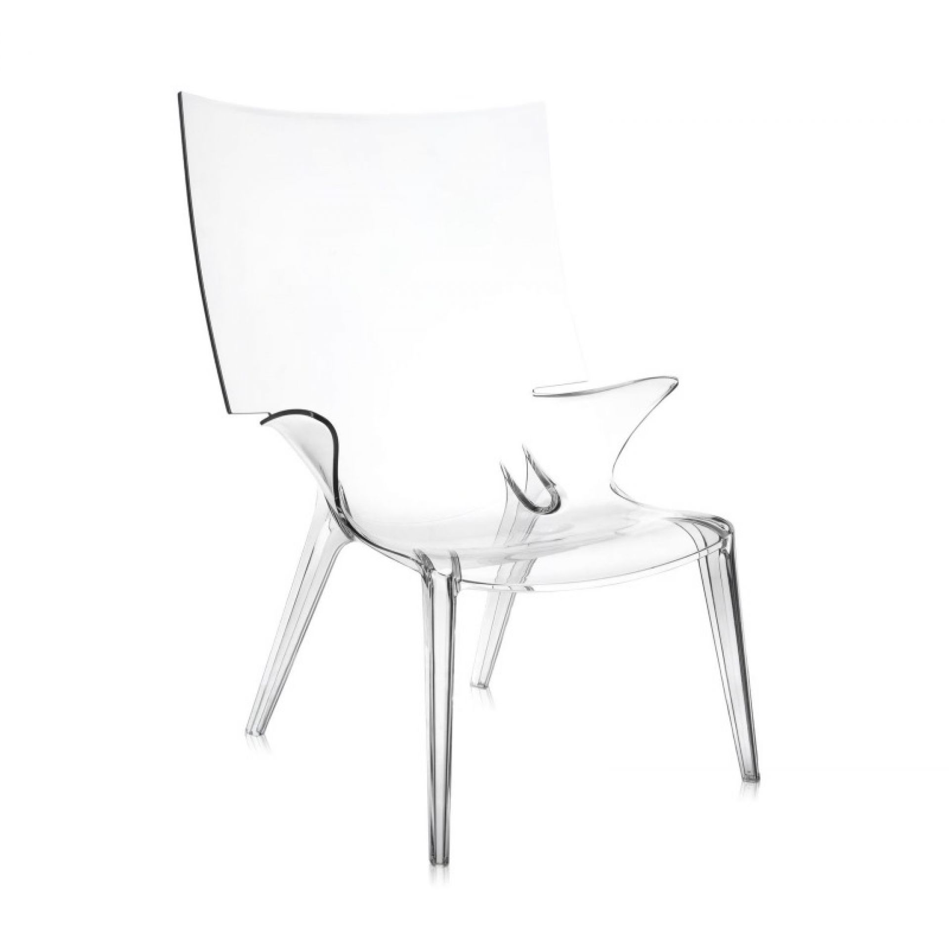Transparenter Uncle Jim Sessel von Kartell, moderner Design-Sessel aus Polycarbonat für Wohnzimmer und Büro.