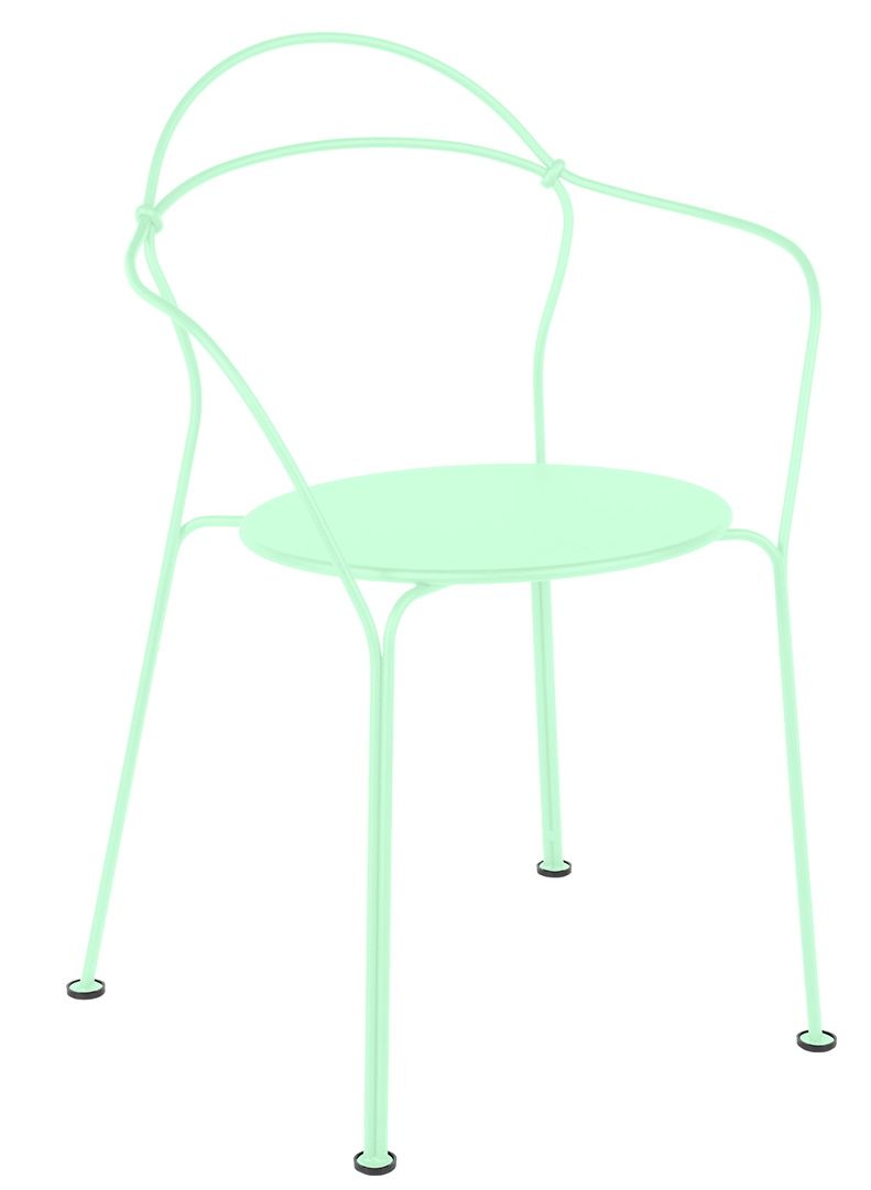 Airloop Bridge Sessel von Fermob in Mintgrün, moderner Outdoor Sessel aus Metall für Garten und Terrasse.