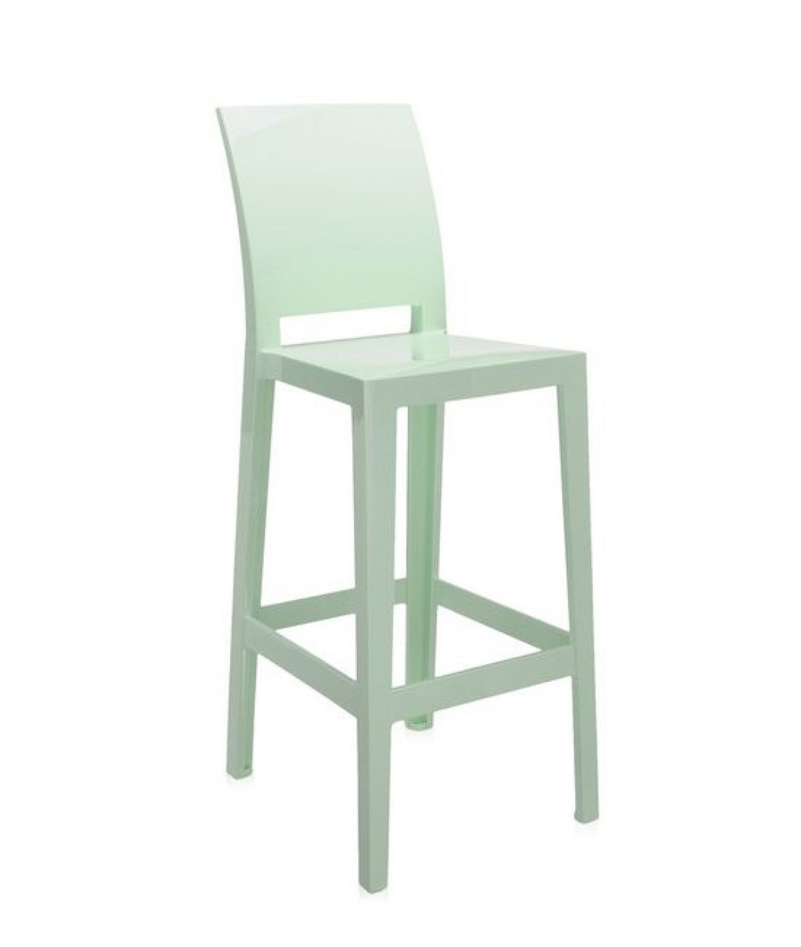 Heller, mintgrüner One More Barhocker von Kartell, moderner Design-Hocker für Küche oder Bar.