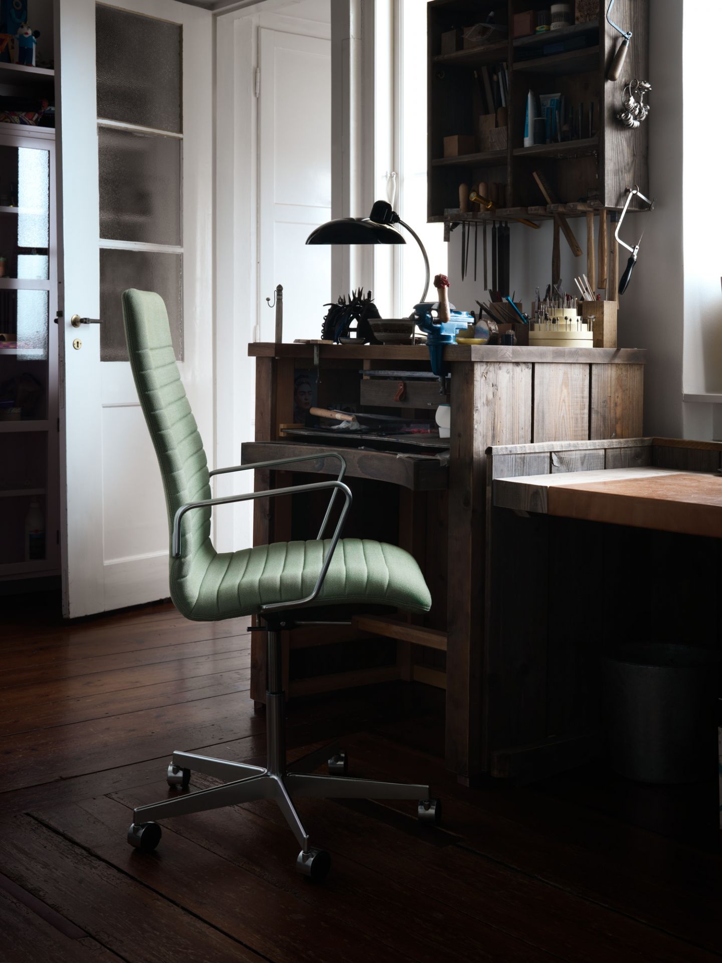 6631 T Luxe tafellamp KAISER idell ZWART HOOGGLANS Fritz Hansen UNIEK EXEMPLAAR 