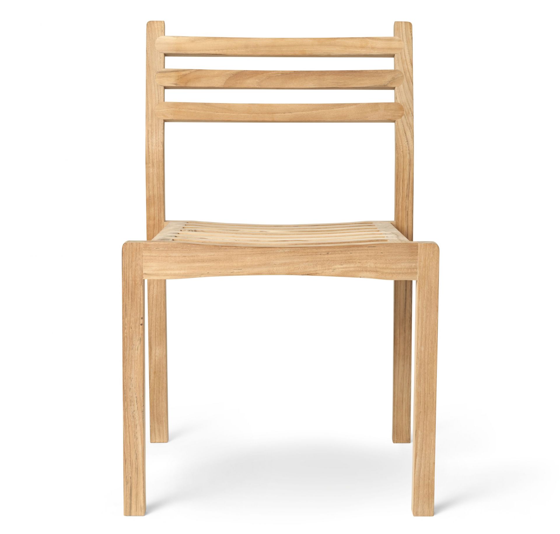 AH501 Stuhl Teak Outdoor von Carl Hansen & Søn, Frontansicht, Gartenmöbel.