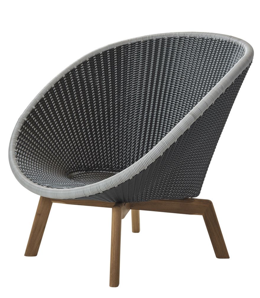 Peacock Outdoor-loungestoel van kunstriet van Cane-Line, Grau
