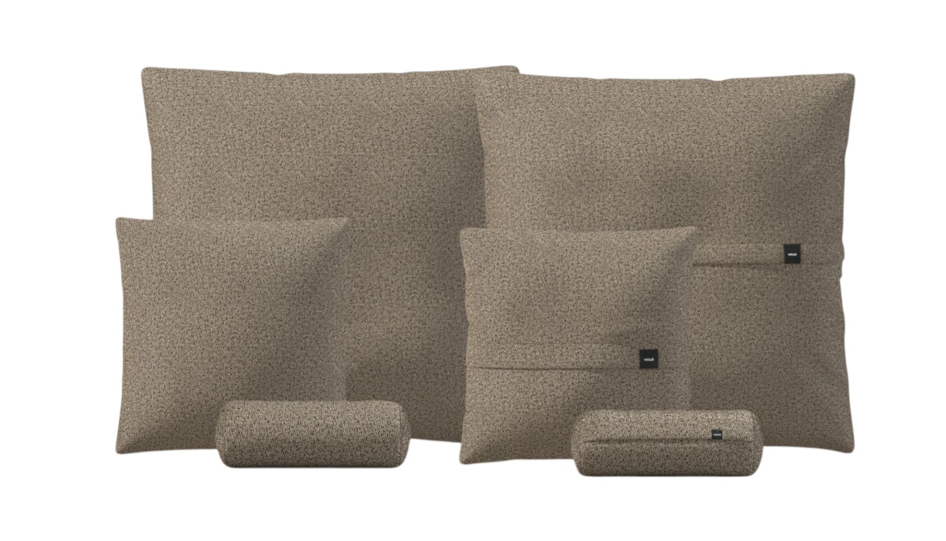 Vetsak Kissen Set, 6-teilig, in Beige mit verschiedenen Größen für Sofa, Bett und Wohnzimmer.